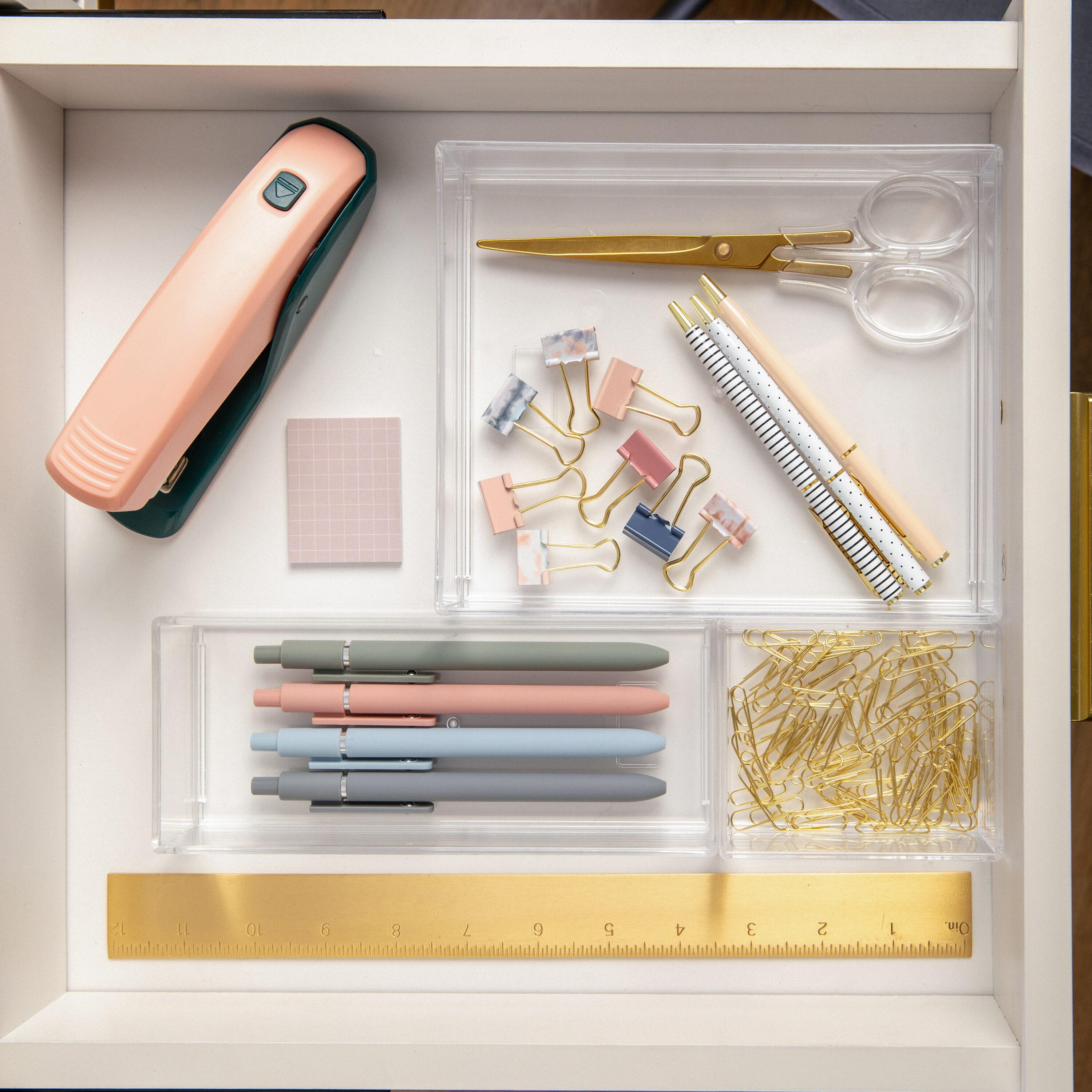 Thomas Martha Stewart 3 Stack and Slide Plastic Tray Office Desktop Organizer Set