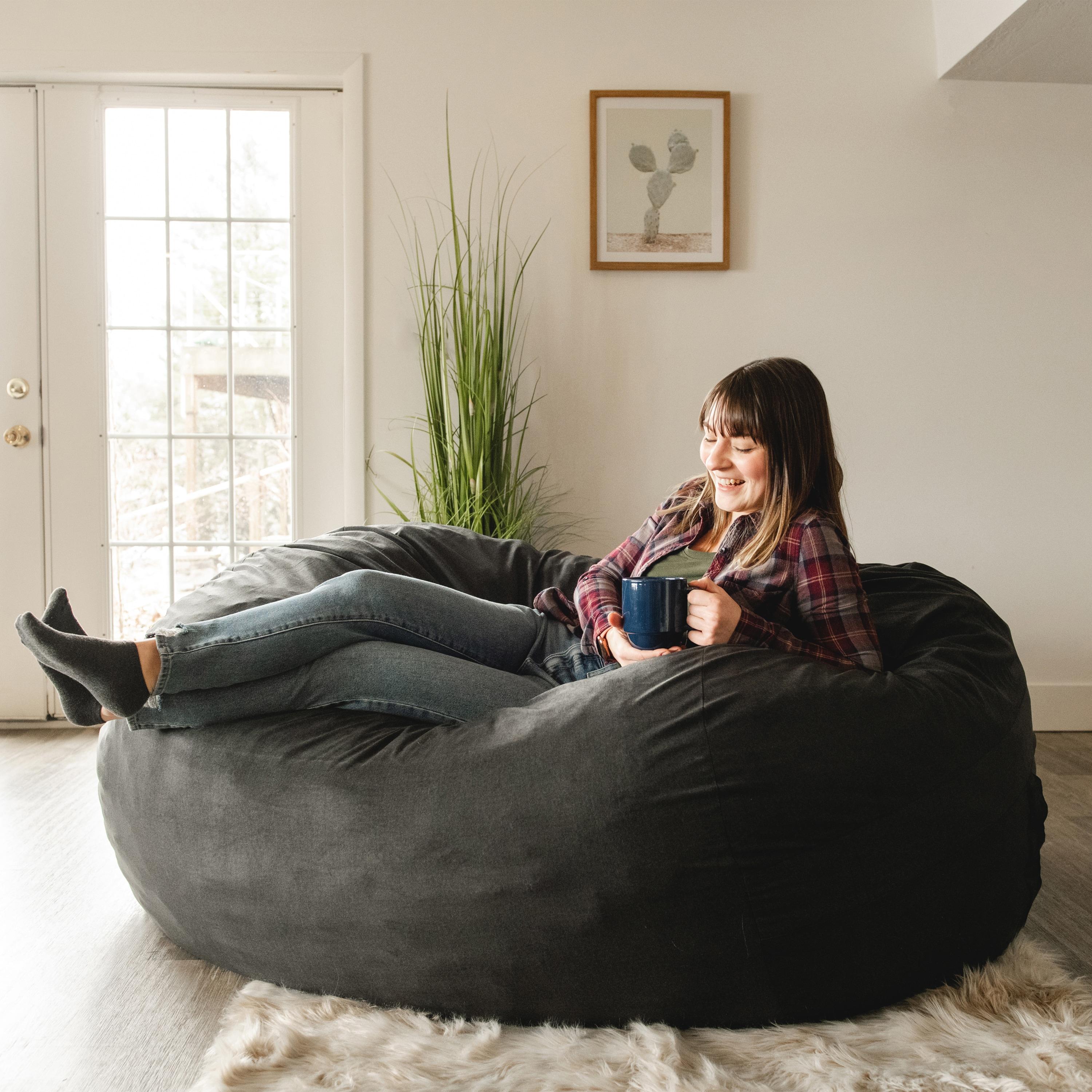Big Joe Giant Foam Filled Bean Bag Sofa with Soft Removeable Cover