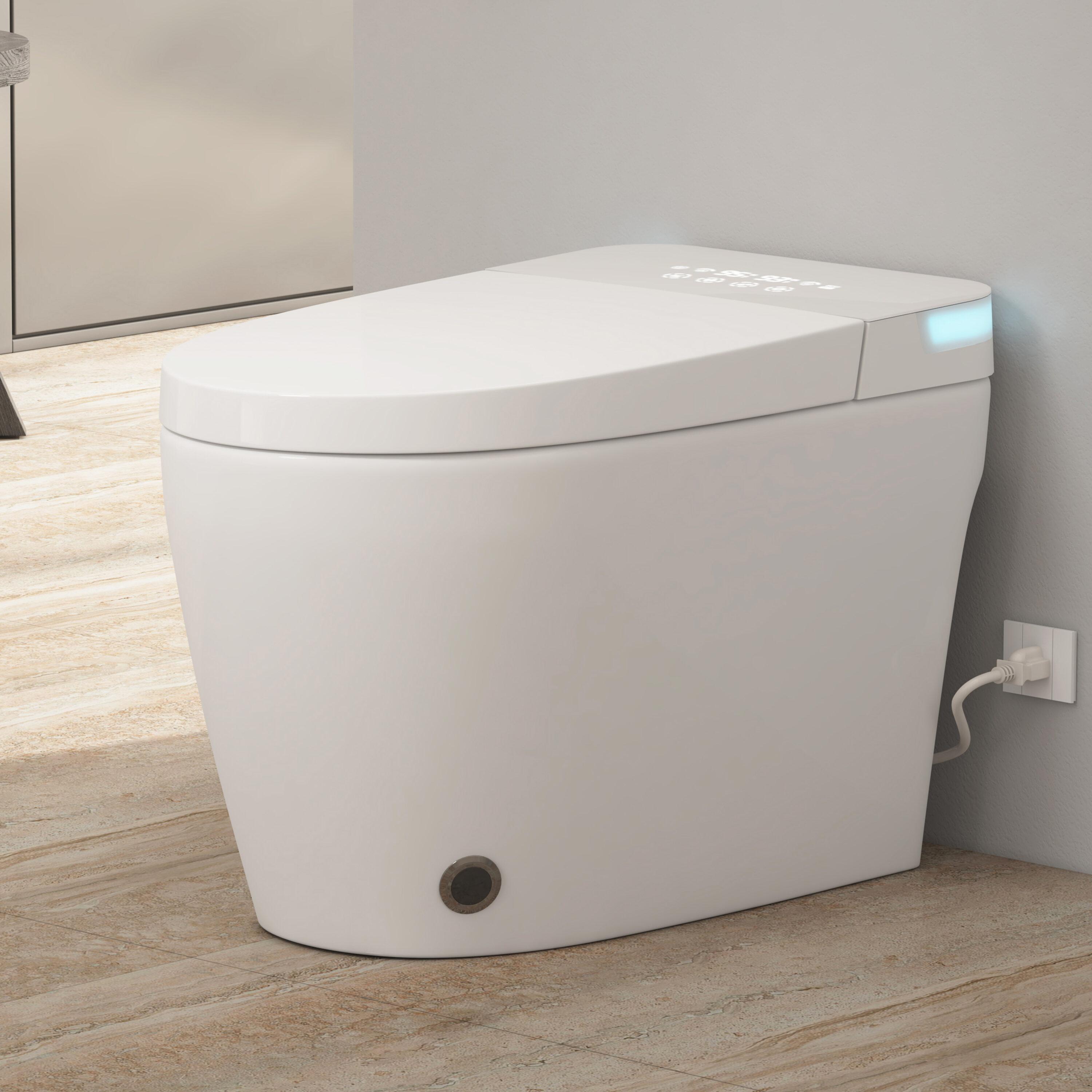 Eridanus White Vitreous China Smart Bidet Toilet with Heated Seat and Remote Control