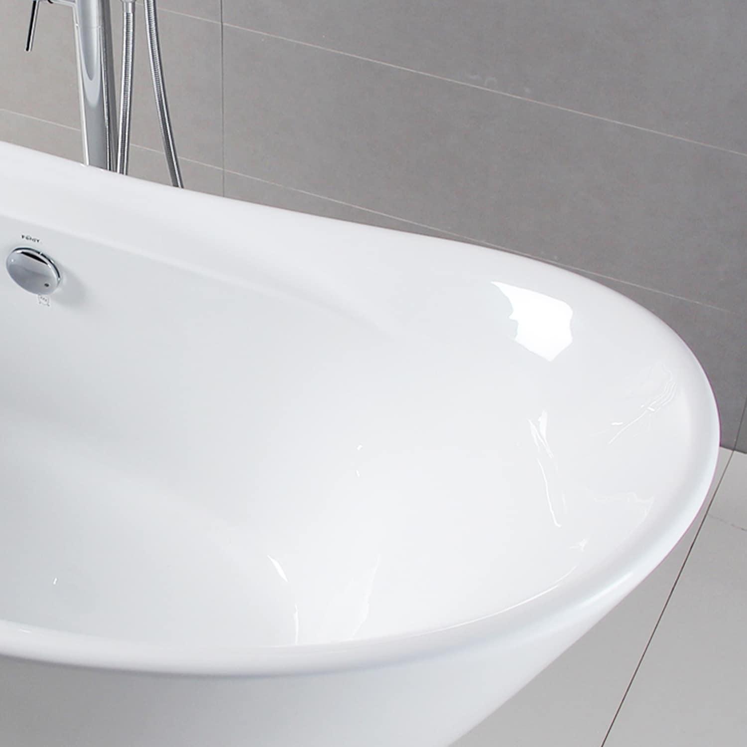FerdY Boracay 67" Acrylic Freestanding Bathtub With Chrome Drain