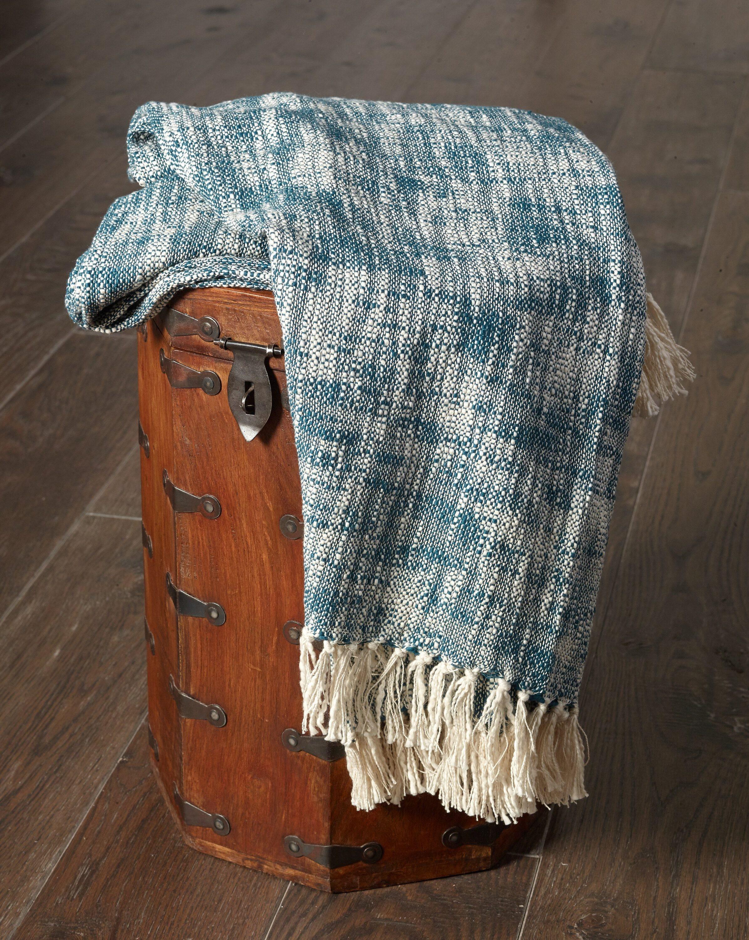 Handmade Solid 100% Cotton Woven Throw Blanket