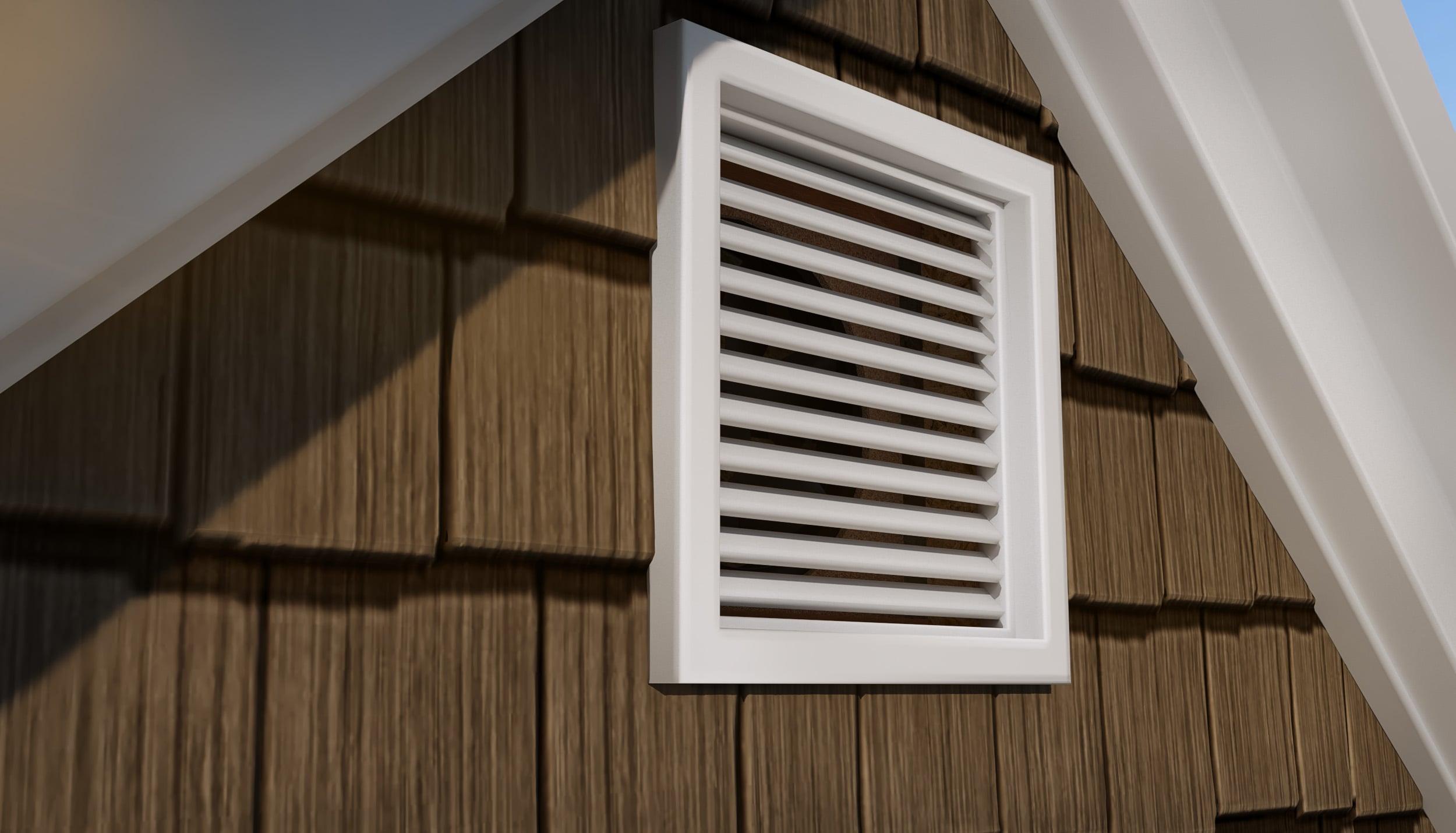 Air Vent Gable Mount 18" Duct 350 CFM Ventilation Fan 35Db for Attic - Plastic