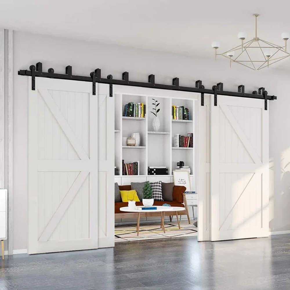 Straight Design Standard Double Track Barn Door Hardware Kit