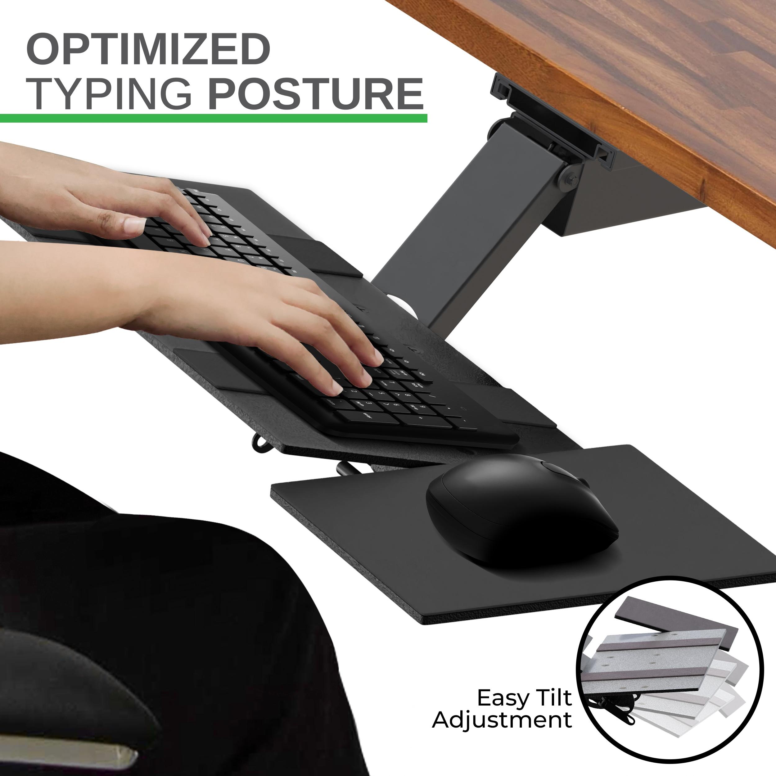 Under Desk Computer Keyboard Tray Black - Uncaged Ergonomics