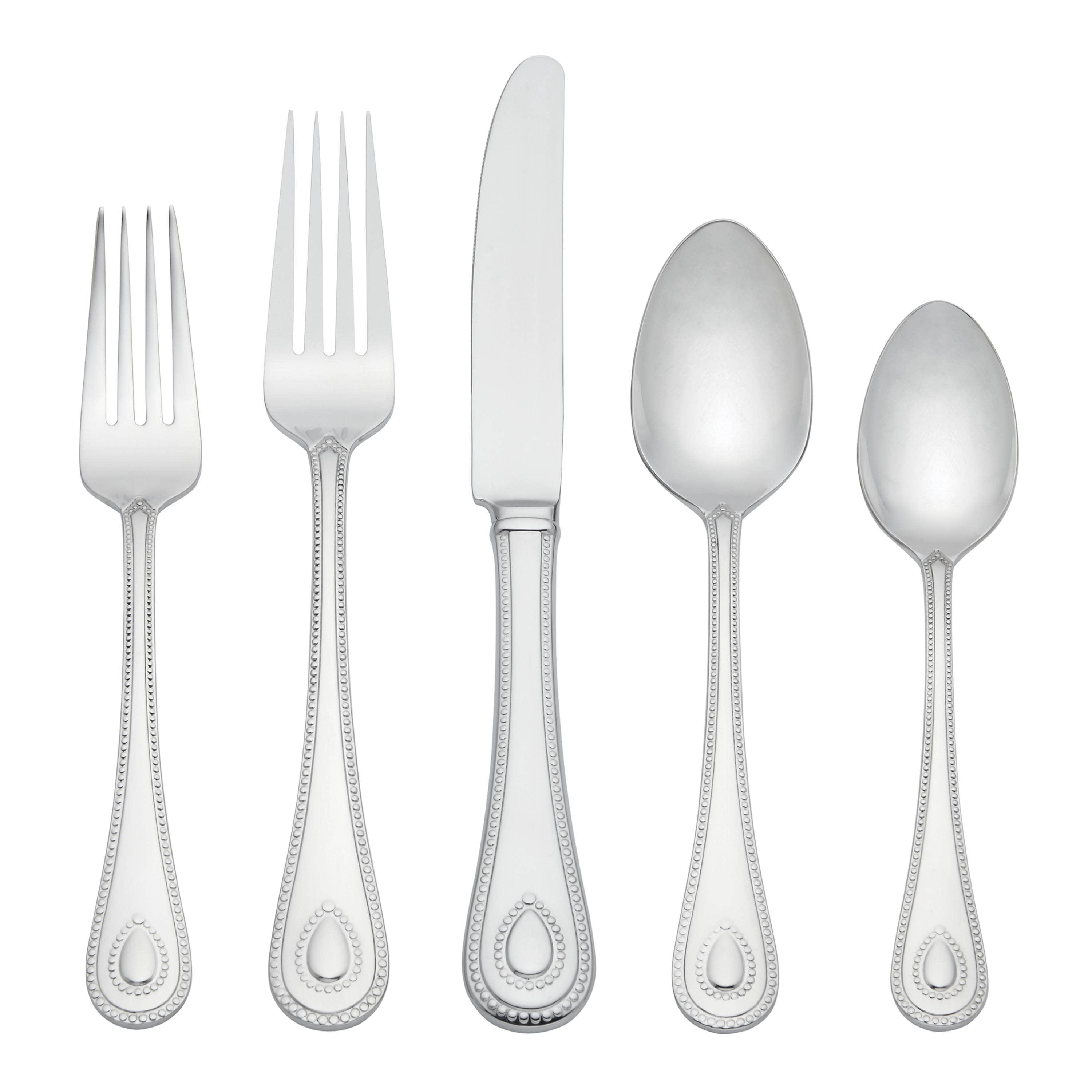 Lenox 65-Piece French Perle Flatware Set, Silver - 829739