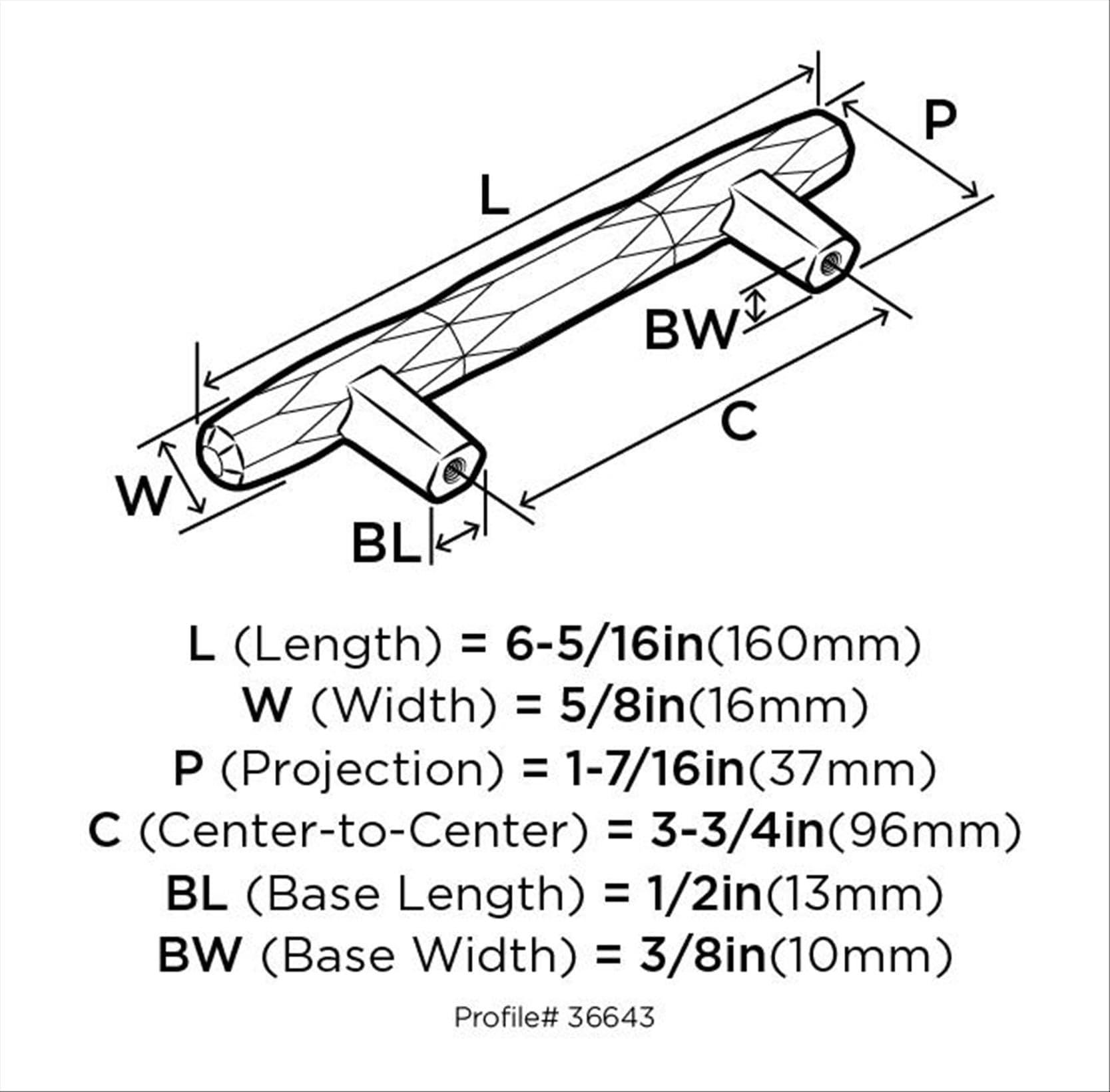 St. Vincent 3 3/4" Center to Center Bar Pull