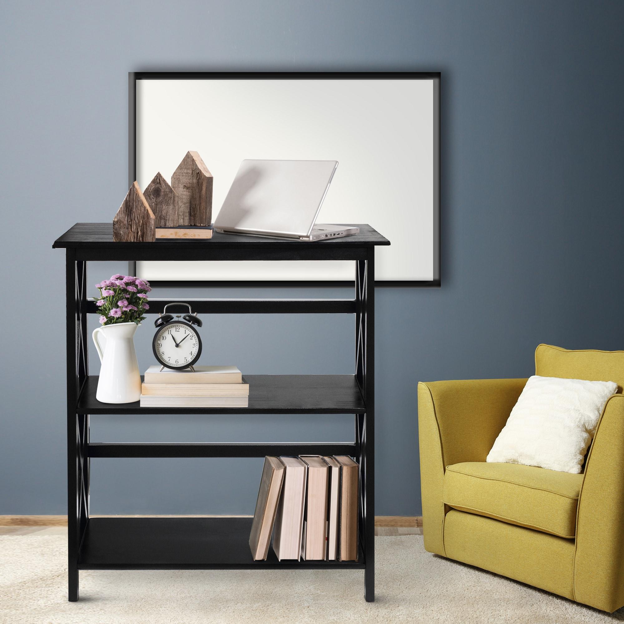 Montego 3-Shelf Bookcase-Black