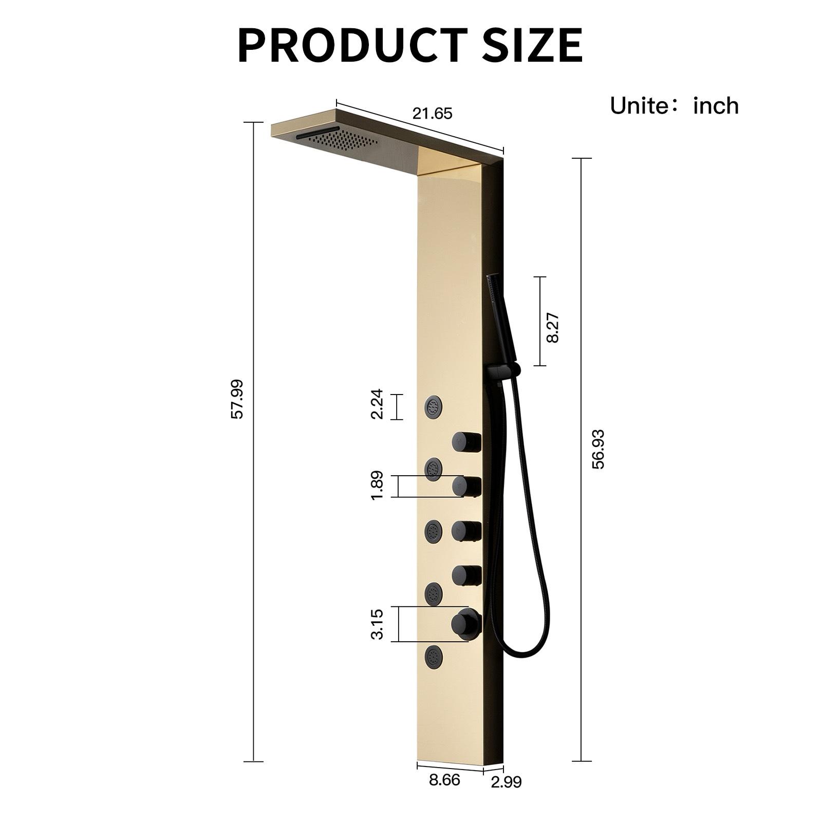 57.99'' Shower Panel with Fixed Shower Head