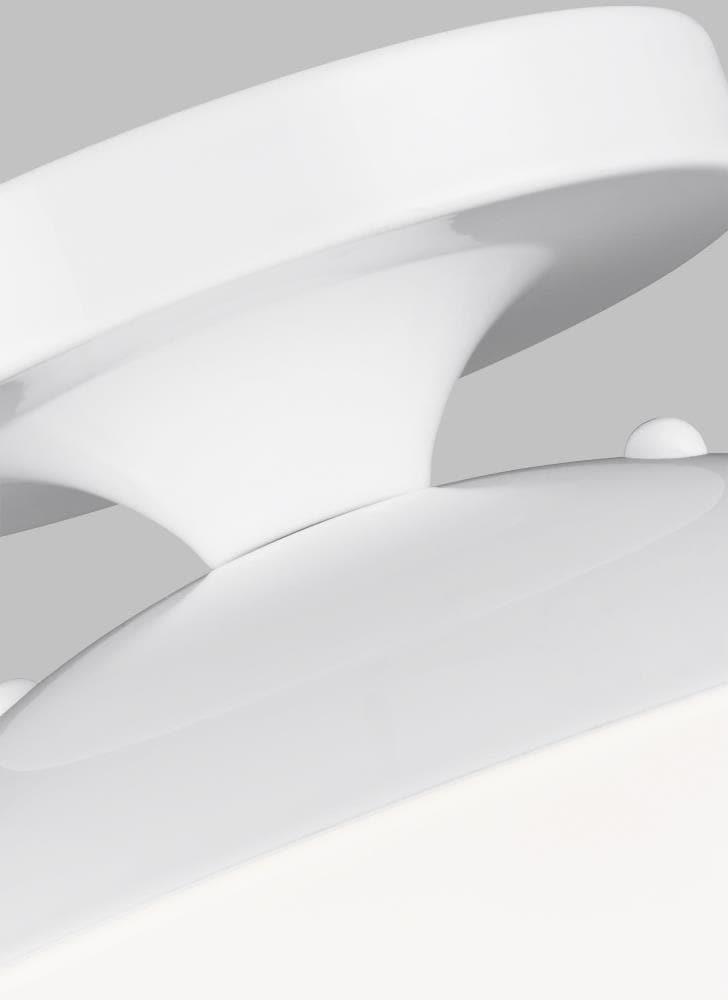 Leo Contemporary White Brass 8" Globe Semi-Flush Light