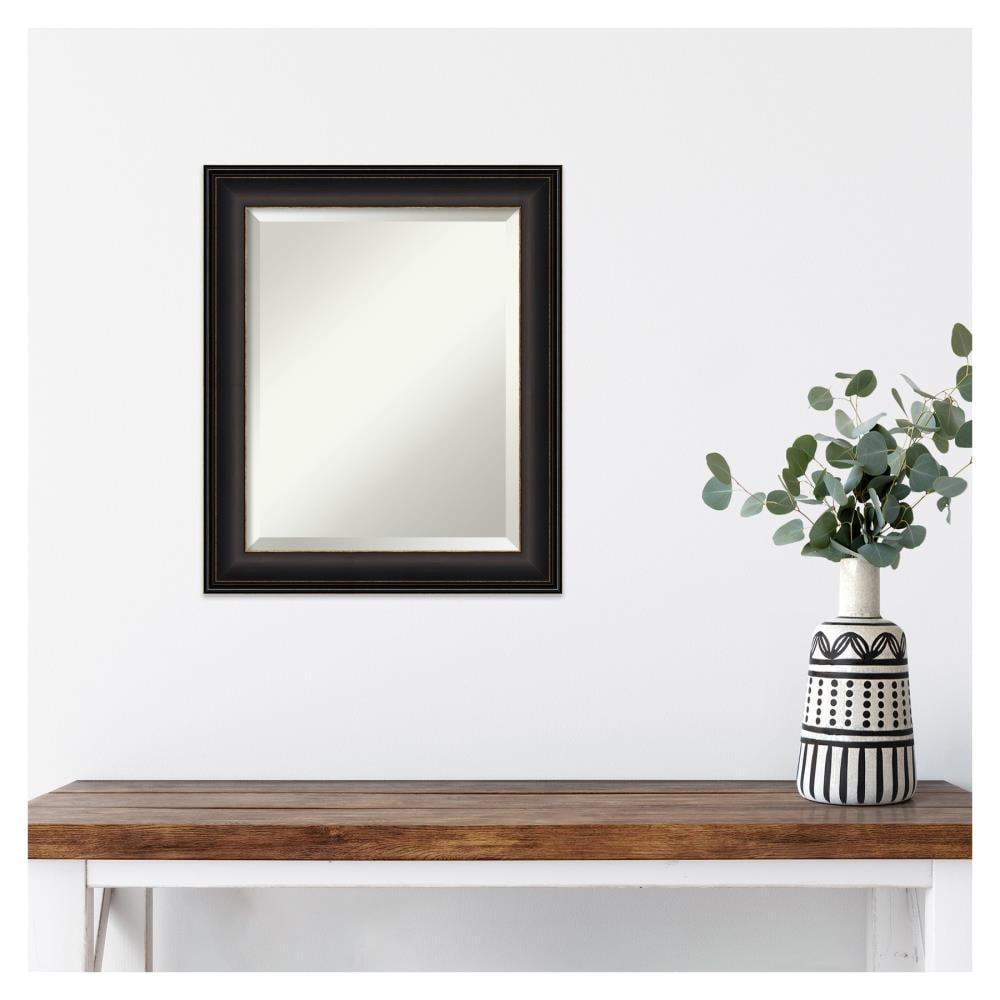 Amanti Art 20" x 24" Trio Oil Rubbed Framed Bathroom Vanity Wall Mirror Bronze: Modern Rectangle Beveled, Wall Mount, Polystyrene Frame