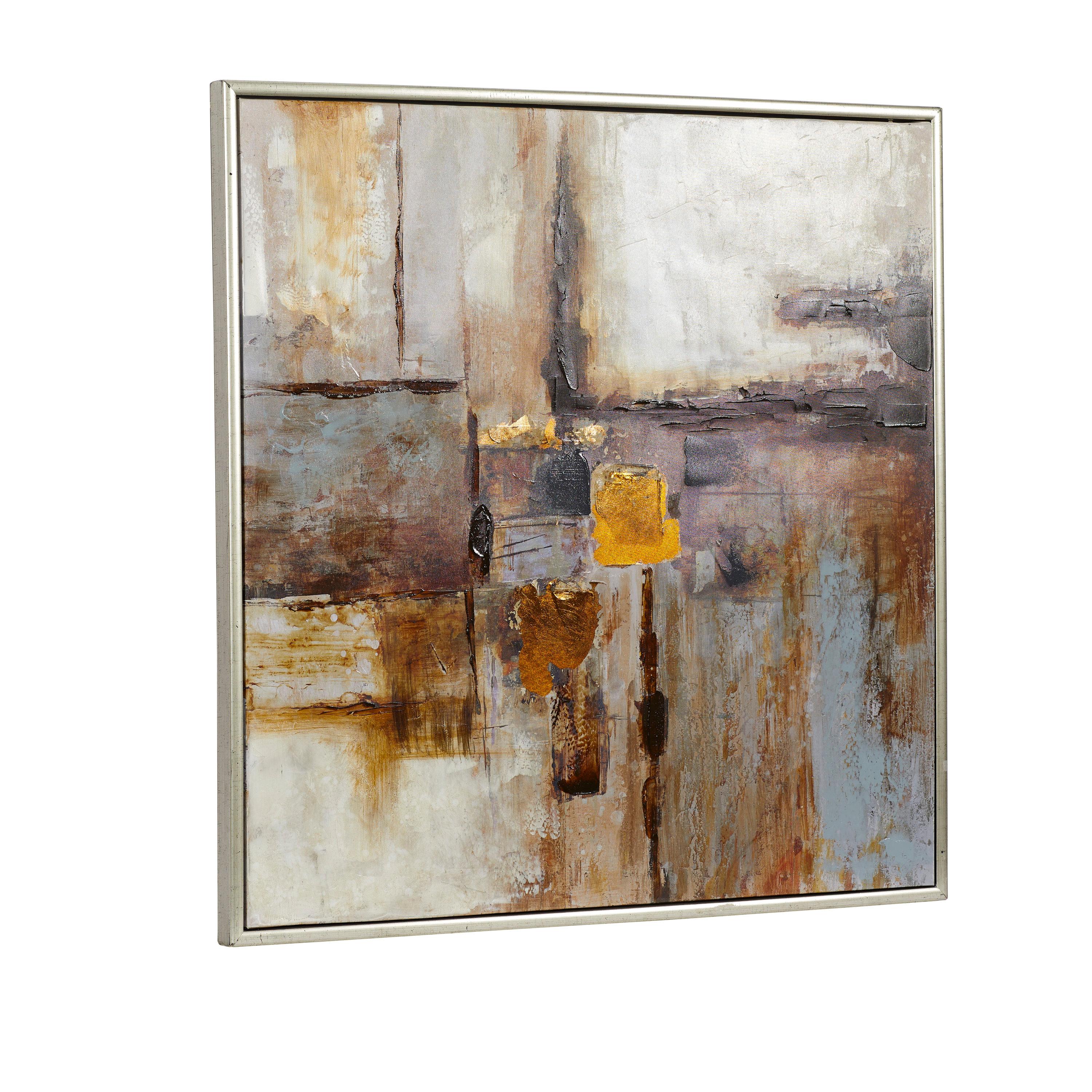 40" x 40" Abstract Framed Wall Art with Silver Frame, by DecMode