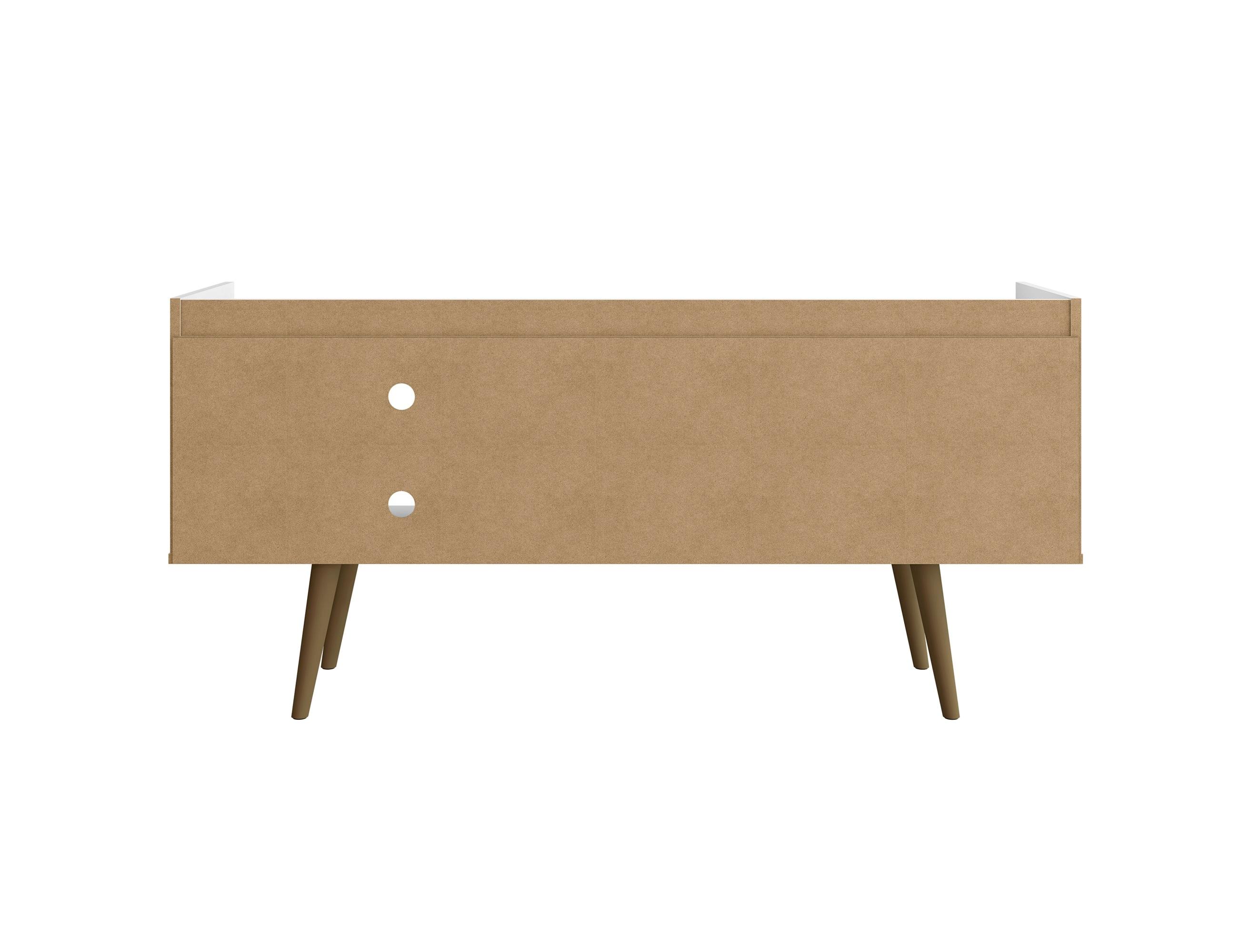 Bogart Mid Century Modern TV Stand for TVs up to 50'': Media Stand with Open Shelves & Cable Management - Manhattan Comfort