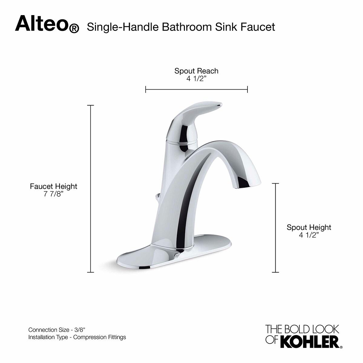 Alteo Single Hole Bathroom Faucet with Drain Assembly