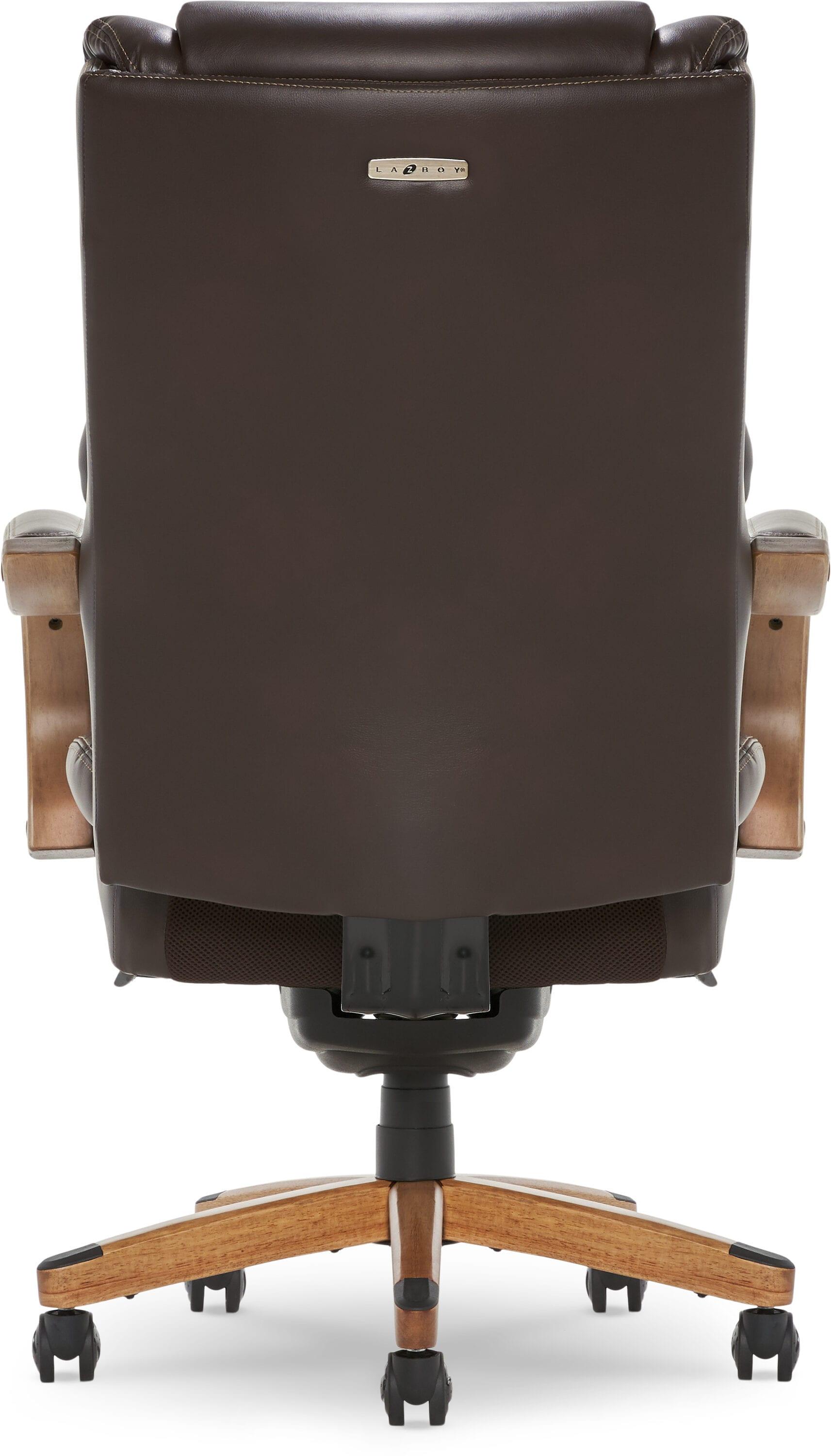 La-Z-Boy La-Z-Boy Harnett Big and Tall Executive Office Chair, Ergonomic High-Back Chair with Solid Wood Arms, ComfortCore with Memory Foam Cushions, Bonded Leather