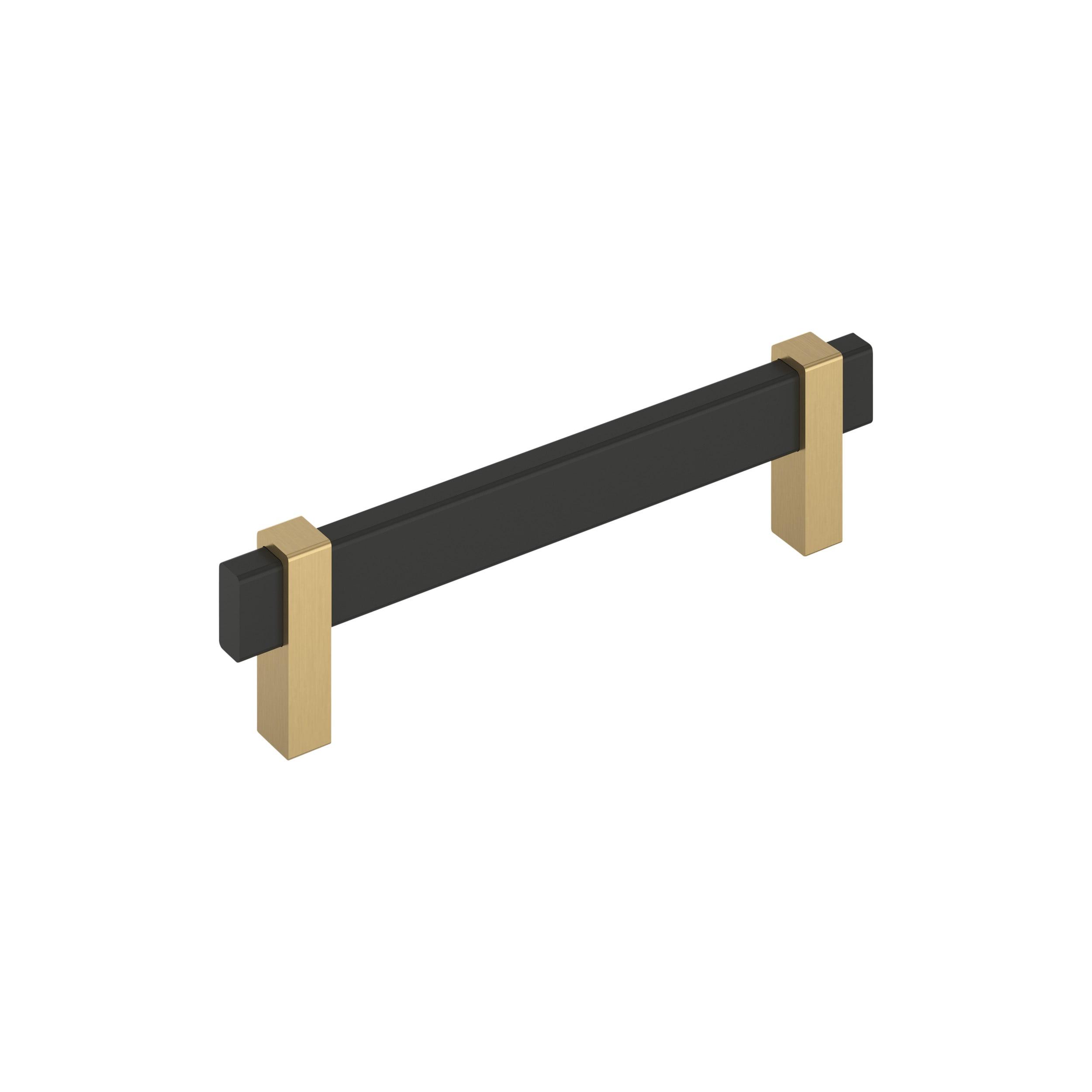 Amerock Mulino 5-1/16 inch (128mm) Center-to-Center Matte Black/Champagne Bronze Cabinet Pull