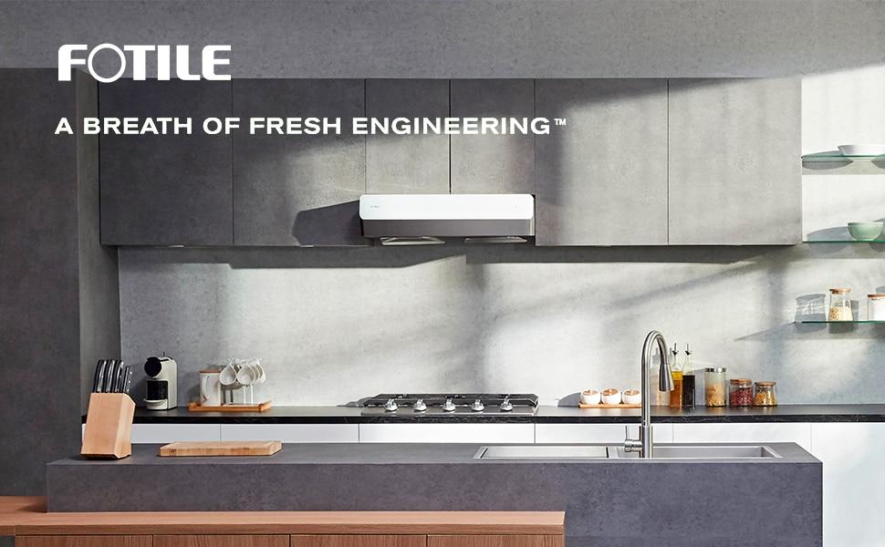 FOTILE Pixie Air® Series Slim Line Under the Cabinet Range Hood with WhisPower Motors and Capture-Shield Technology for Powerful & Quiet Cooking Ventillation