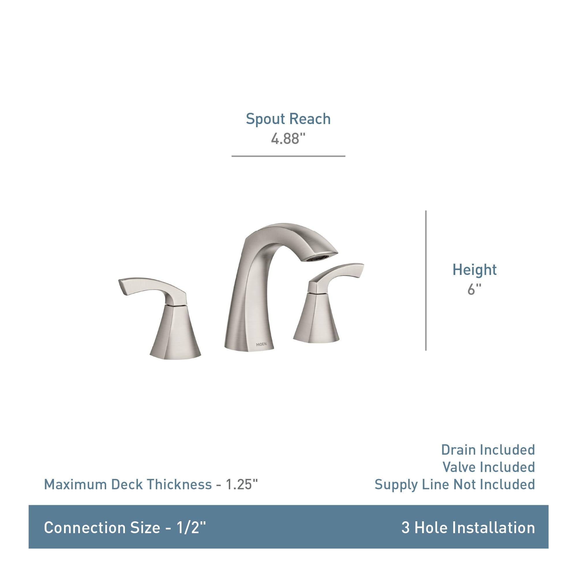 Moen Lindor Matte Black Widespread 2-Handle Bathroom Sink Faucet with Drain Assembly