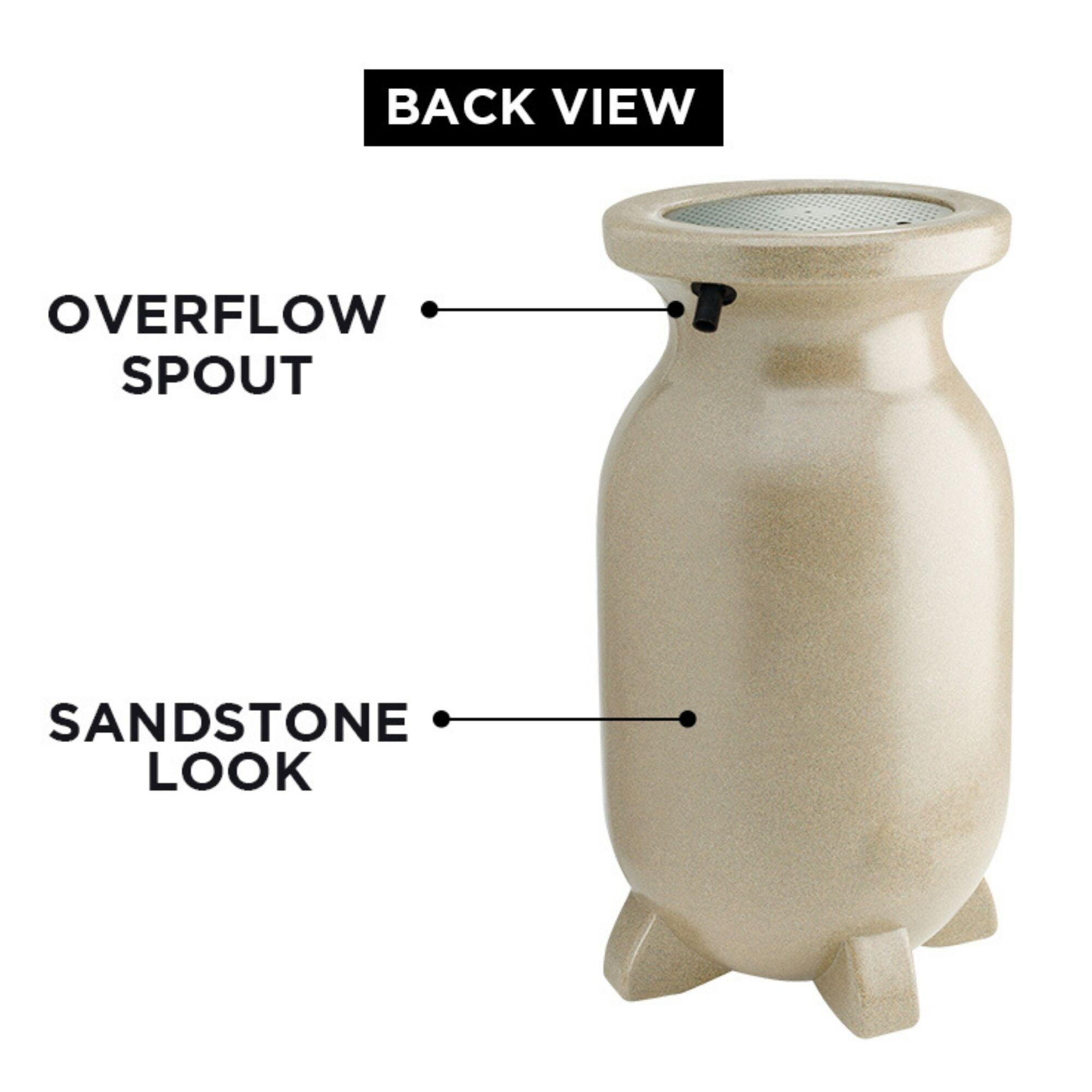 Koolatron Koolscapes Stone-Look Rain Barrel, 75 gal (285L), Sandstone
