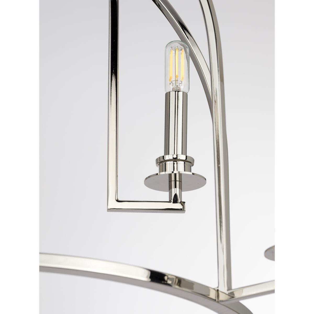 P400187-104-Progress Lighting-Seneca - Chandeliers Light - 9 Light in Farmhouse style - 30 Inches wide by 20.88 Inches high-Polished Nickel Finish