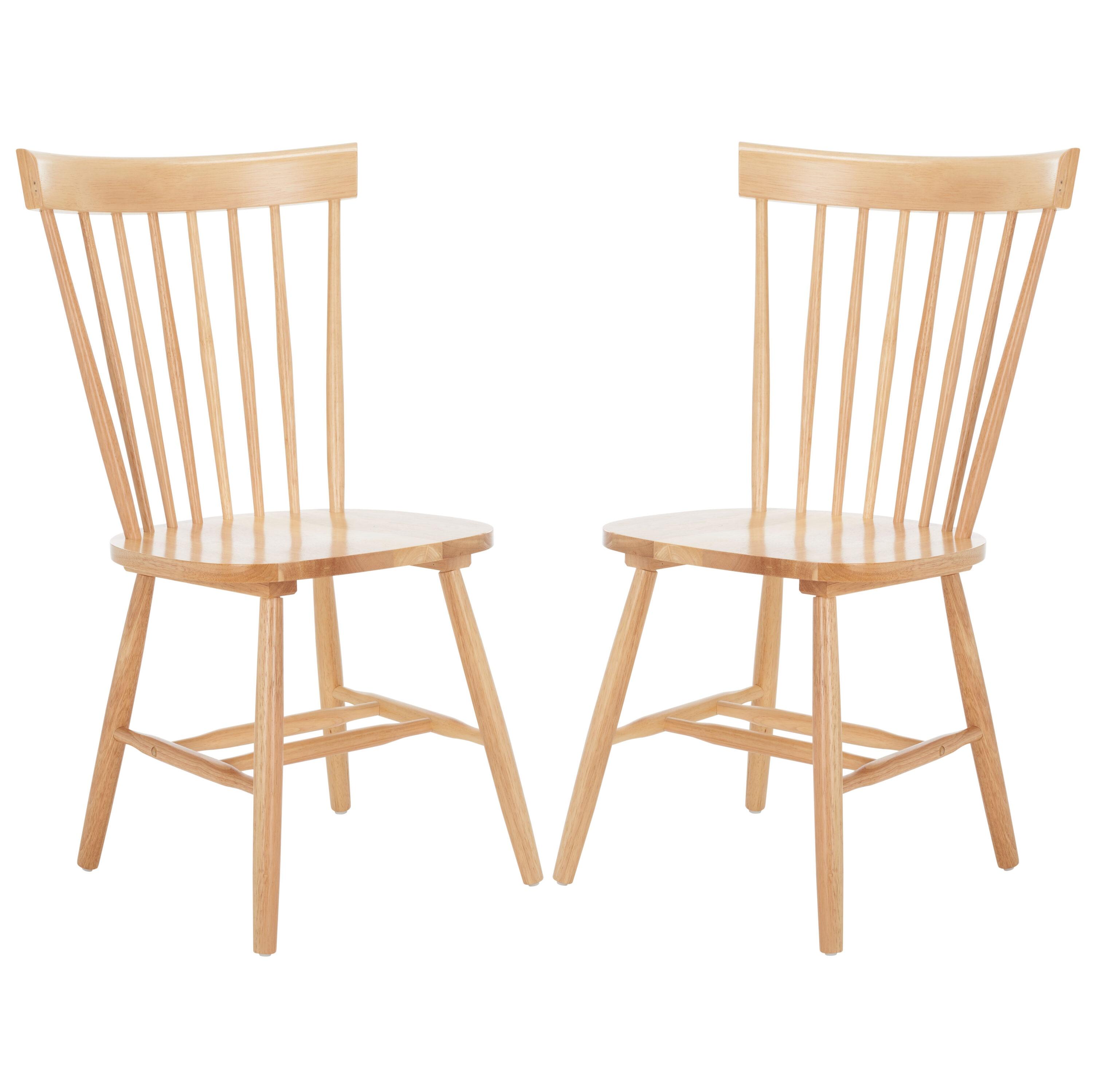 SAFAVIEH Parker Country Wood Solid Dining Parsons Chair, Natural (Set of 2)