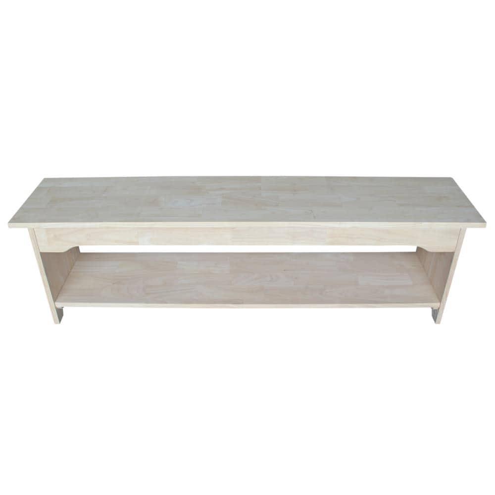 60" Brookstone Bench - International Concepts: Solid Wood, Unfinished, Parawood, Seats 2