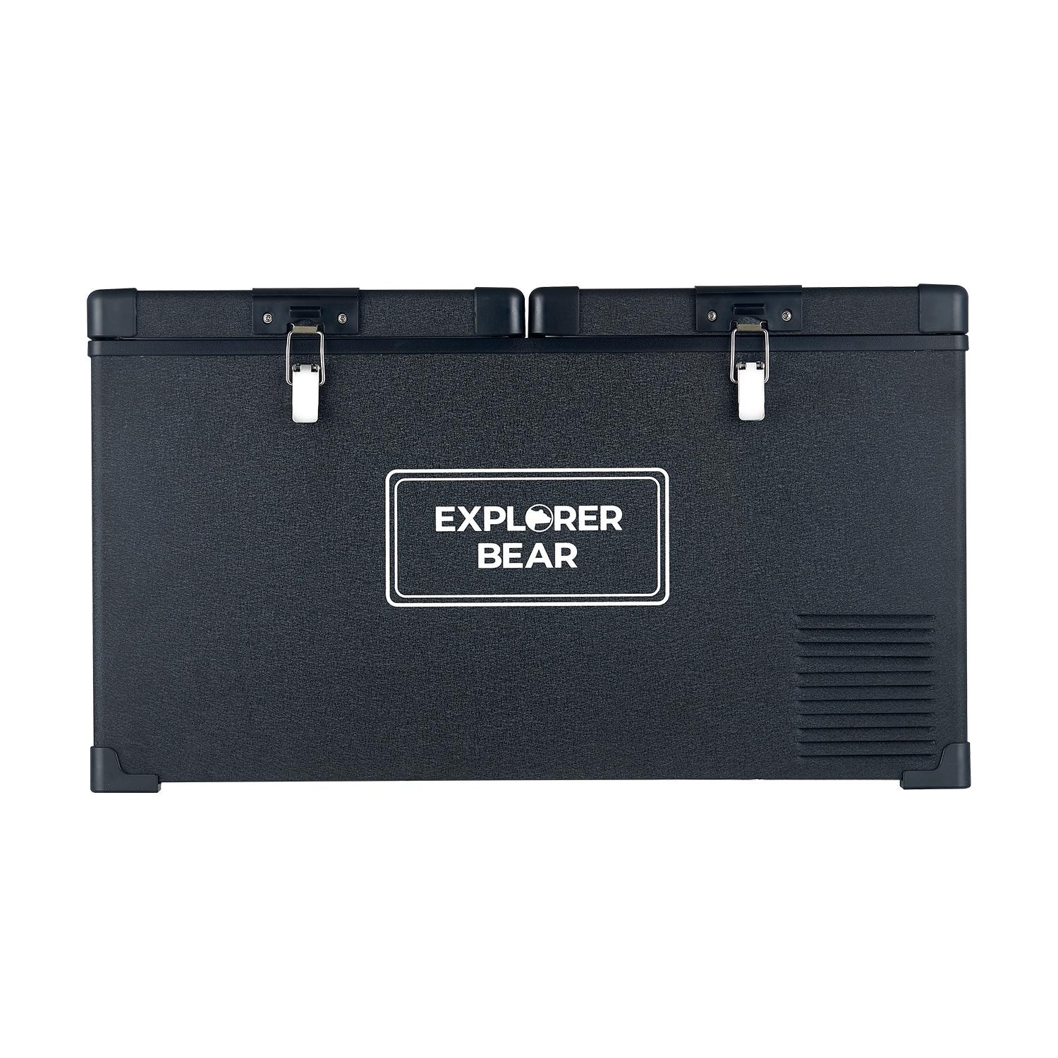 Explorer Bear EX75DB/75DW 79.3QT/75L 12/24V Portable Dual Zone Electric Cooler - Black