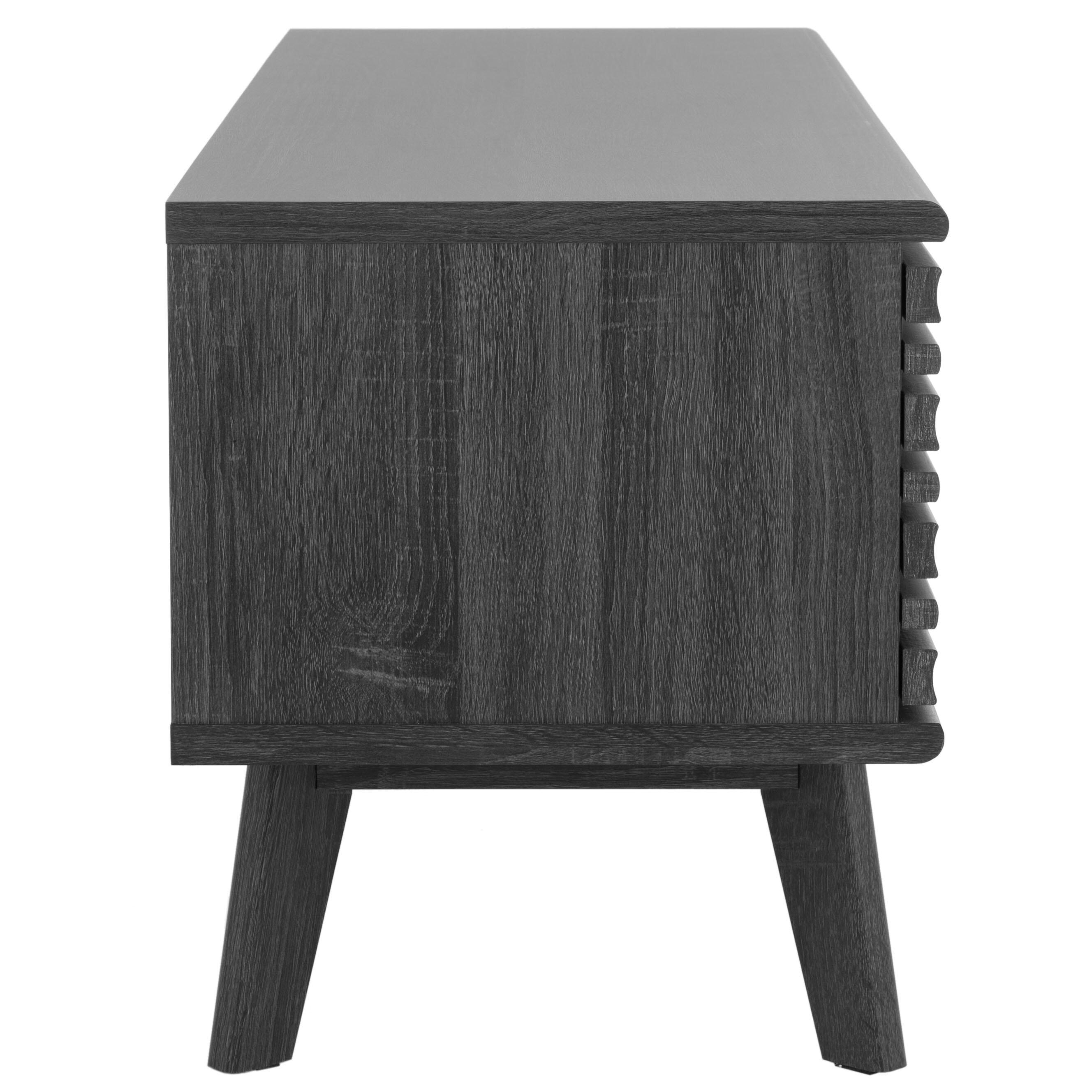 Aurelio 1 Shelf Media Stand - Distressed Black - Safavieh