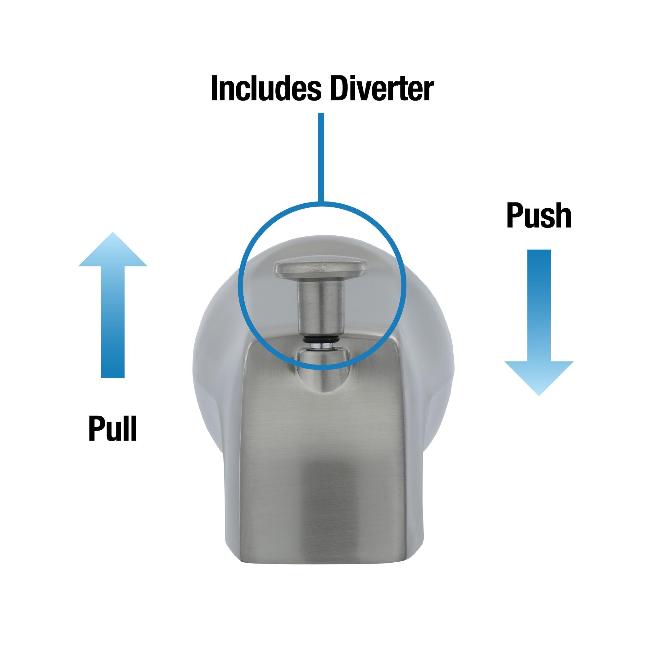 Danco Universal Bathroom Tub Spout with Diverter in Brushed Nickel (89249)