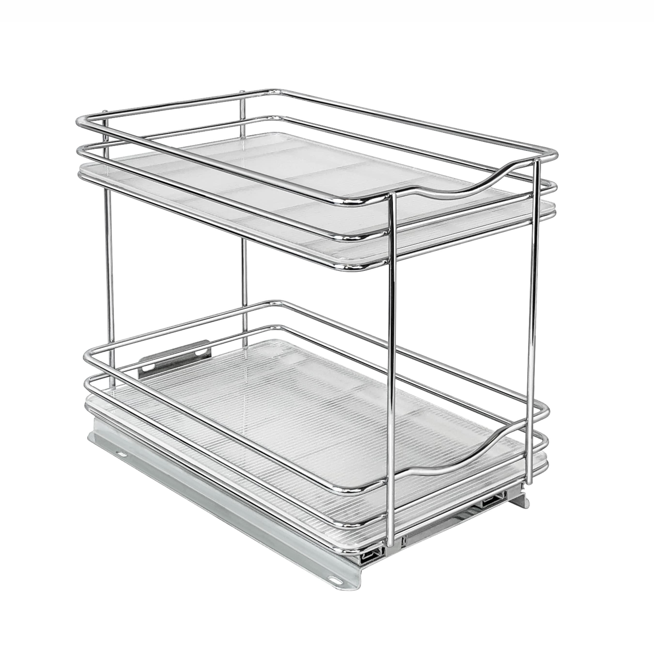 LYNK PROFESSIONAL® Pull Out Spice Rack Organizer for Cabinet - 2 Tier, Chrome