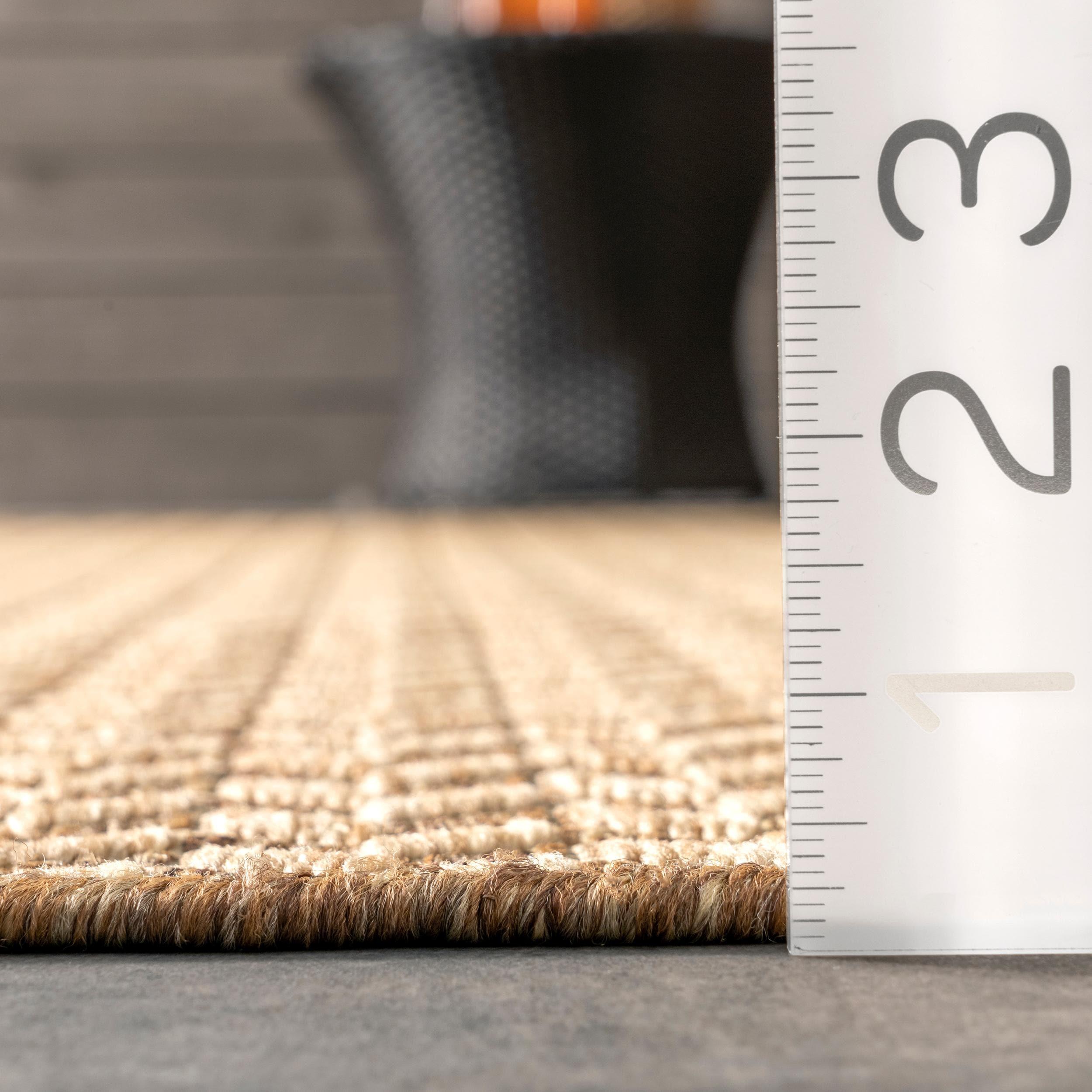 nuLOOM 4'x6' Camryn Abstract Herringbone Indoor and Outdoor Area Rug Beige: Geometric Flat Pile, Machine Made