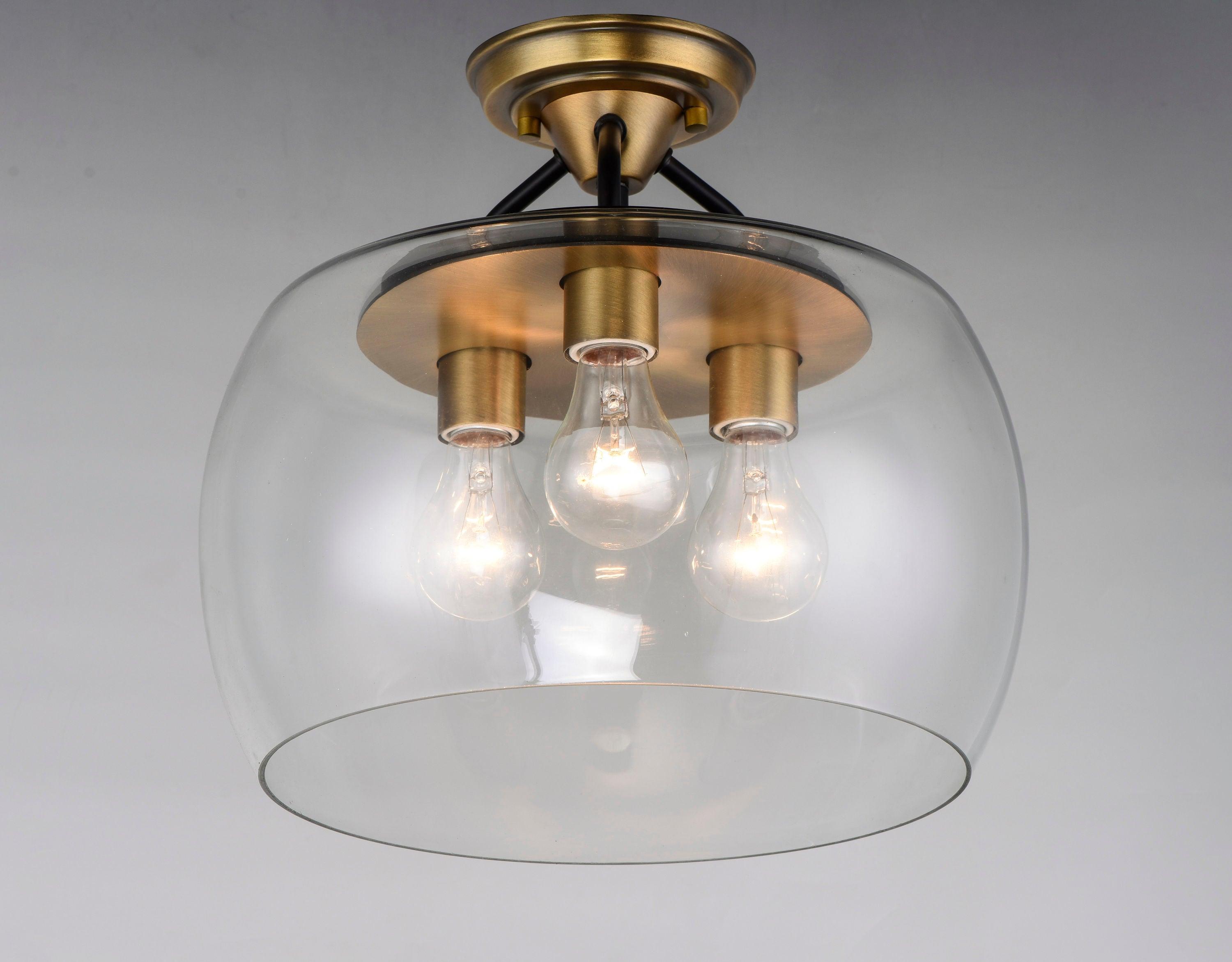 Maxim Lighting Goblet 3 - Light Semi-Flush Mount in  Bronze/Antique Brass