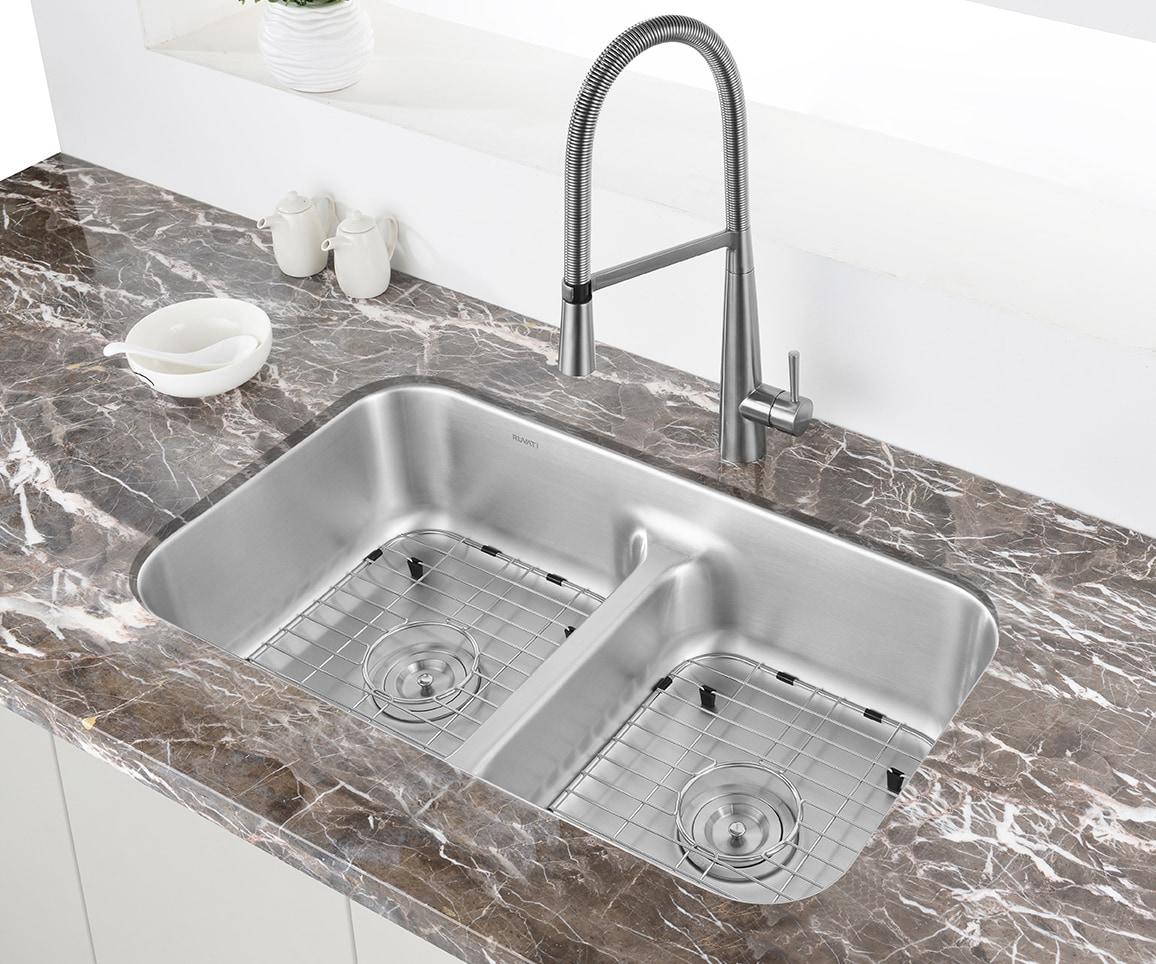 Ruvati 34-inch Stainless Steel Double Bowl Undermount Kitchen Sink