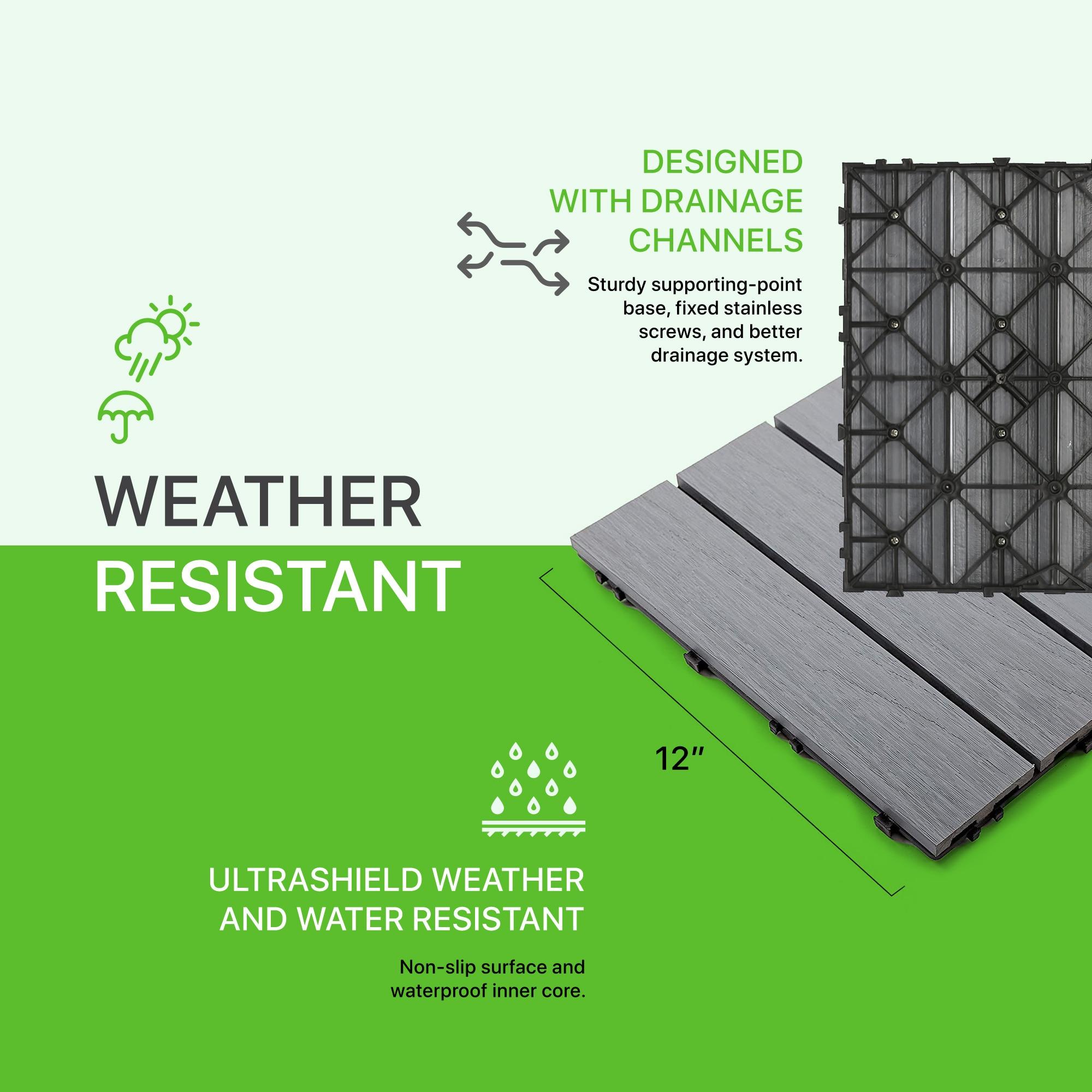 UltraShield Naturale Composite 12" x 12" Interlocking Deck Tile