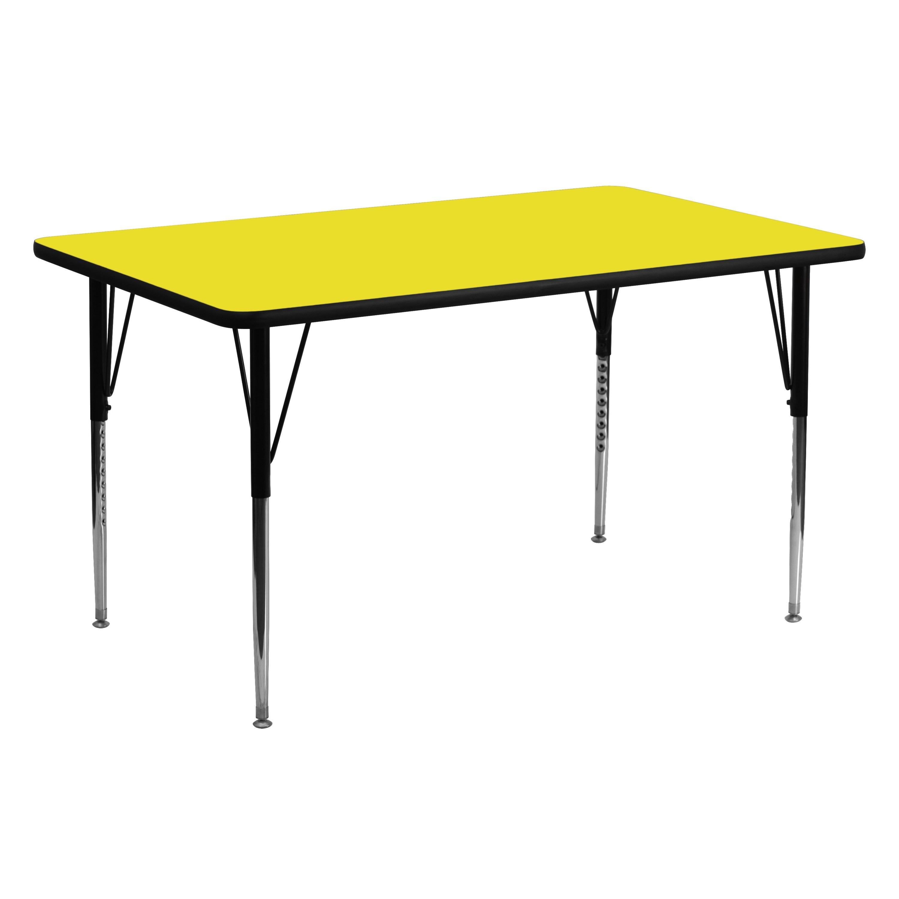 Goddard 24''W x 48''L Rectangular HP Laminate Activity Table - Adjustable Legs