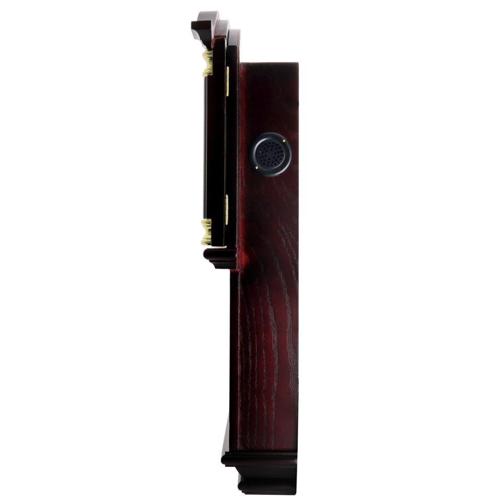 Bedford Clock Collection 26" Antique Mahogany Cherry Oak Chiming Wall Clock with Roman Numerals