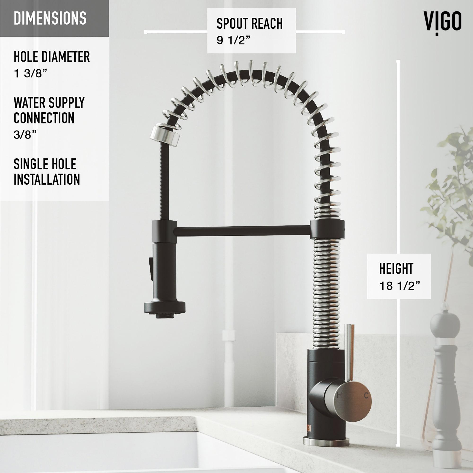 Edison 19" H 1-handle Pull-Down 2-Function Sprayer Kitchen Faucet