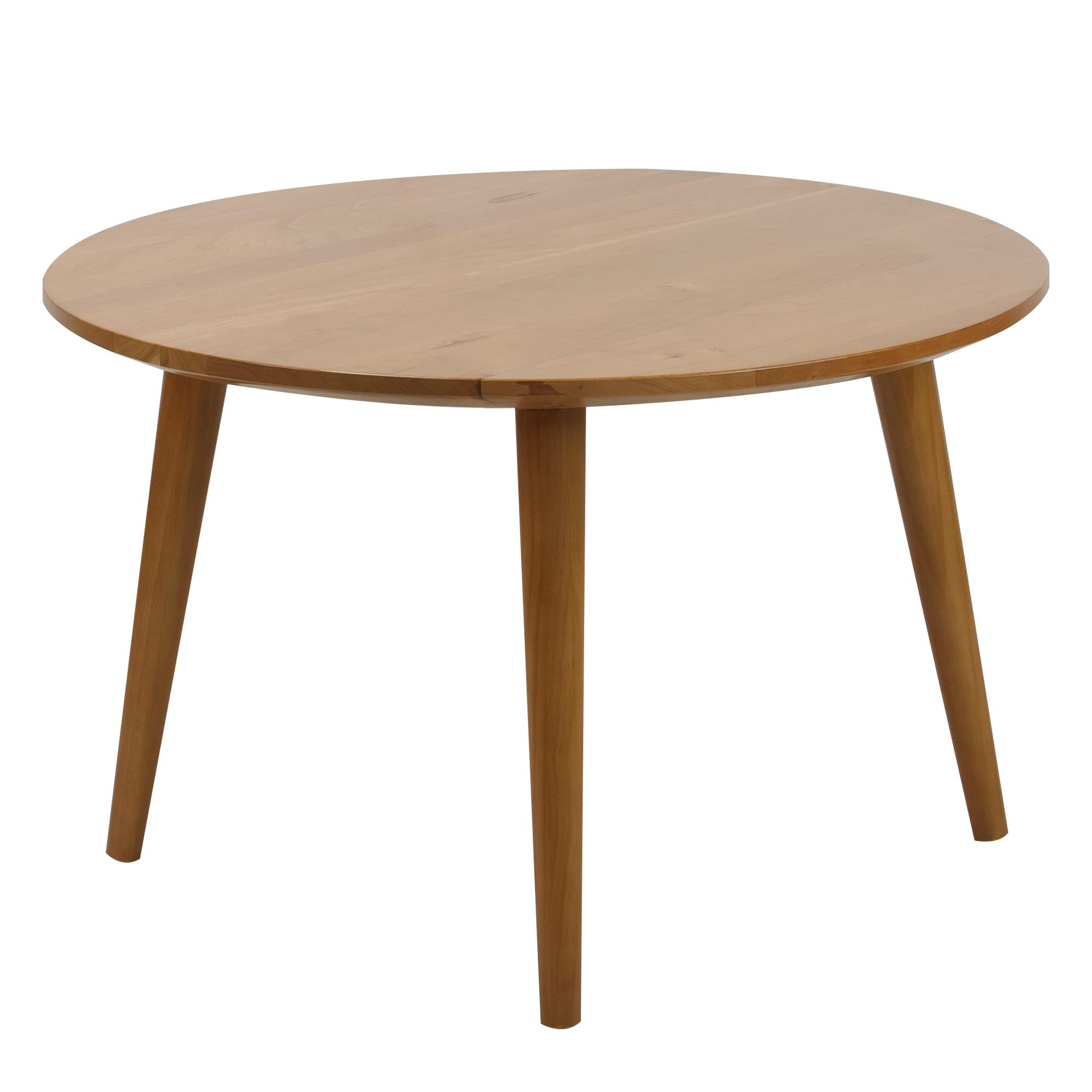Mesa Natural Cherry Round Coffee Table with Maple Top and Storage