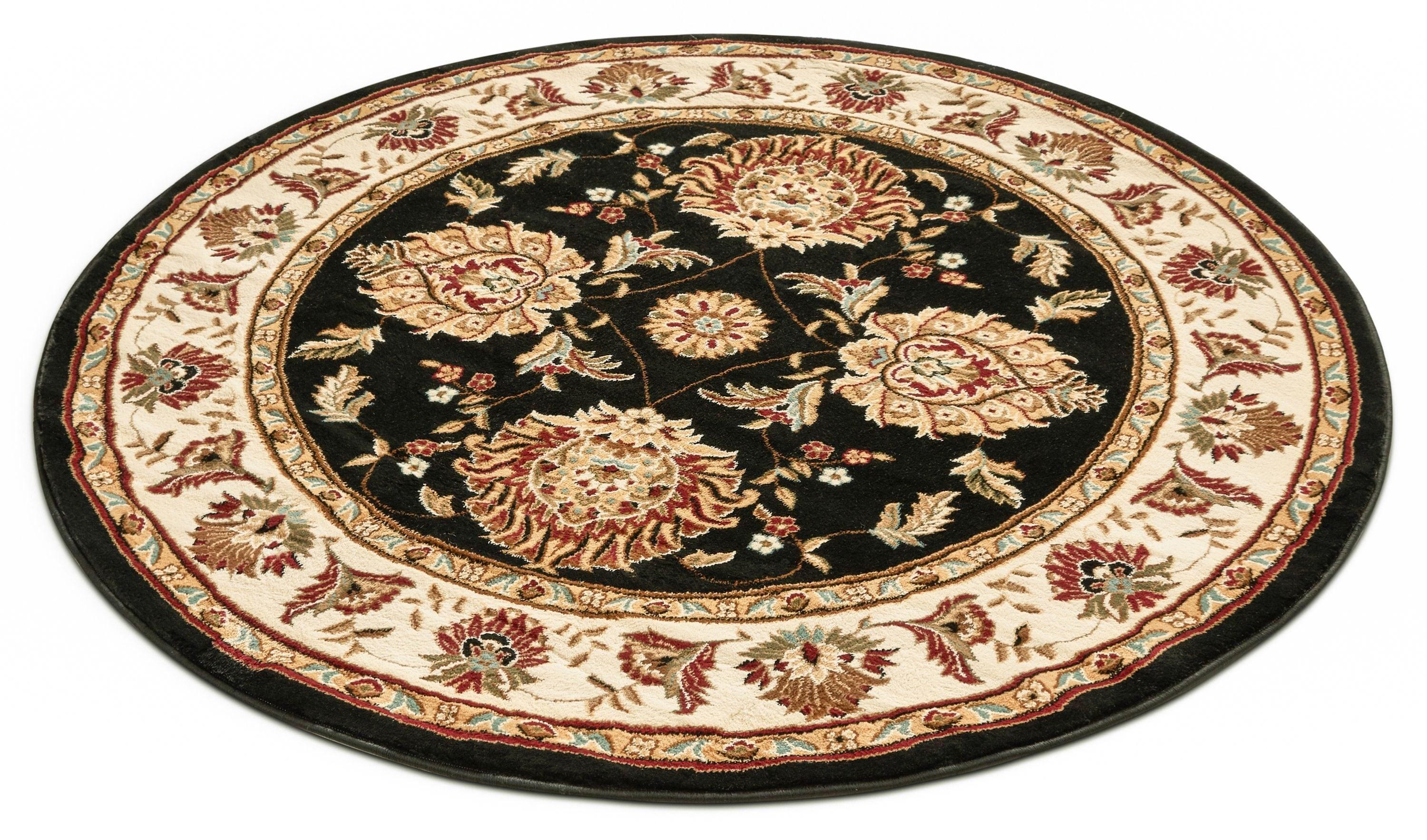Well Woven Sultan Sarouk Oriental Persian Floral Formal Traditional Modern Classic Thick Soft 7'10" Round Black Area Rug