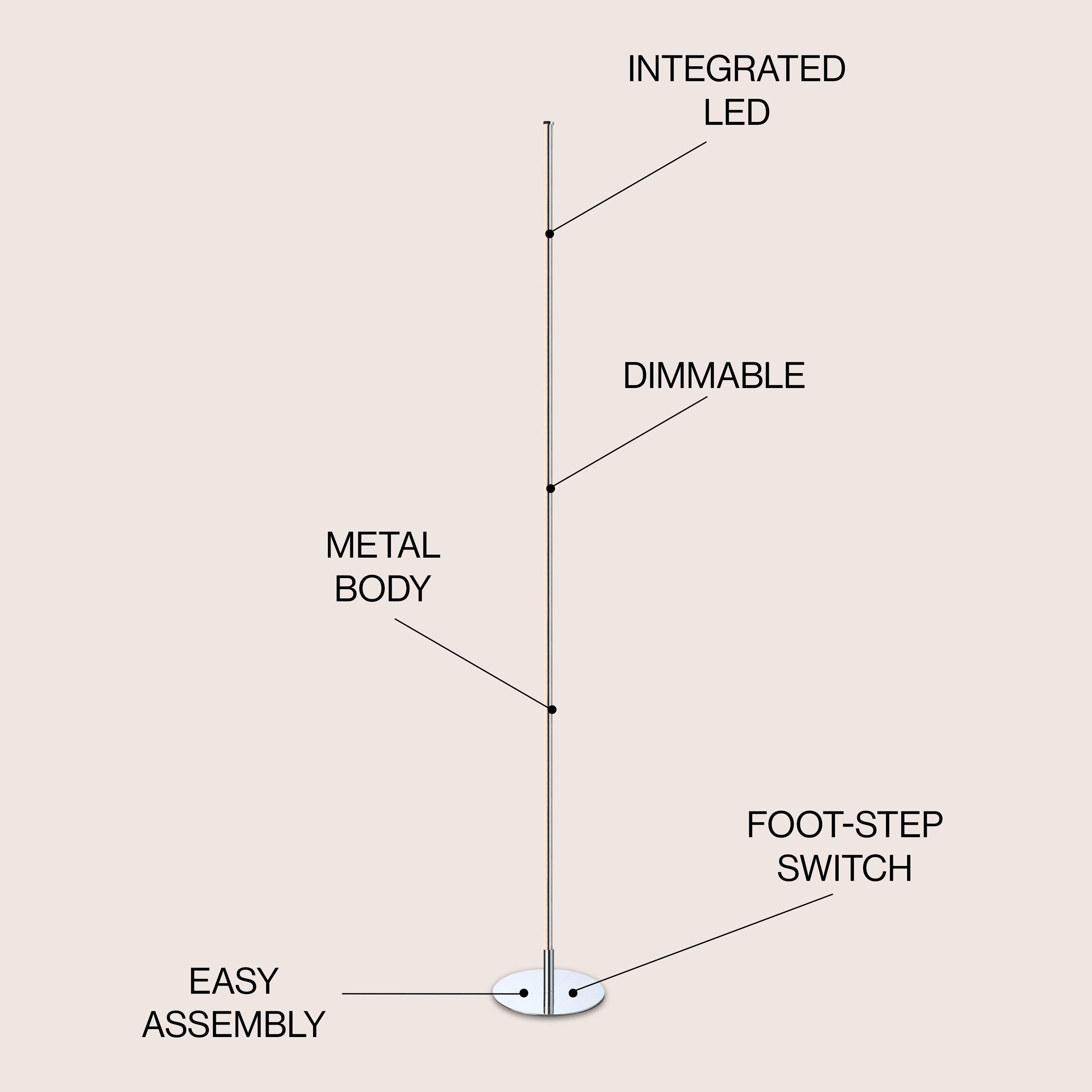 Iris 59.5 in. Chrome Integrated LED Floor Lamp