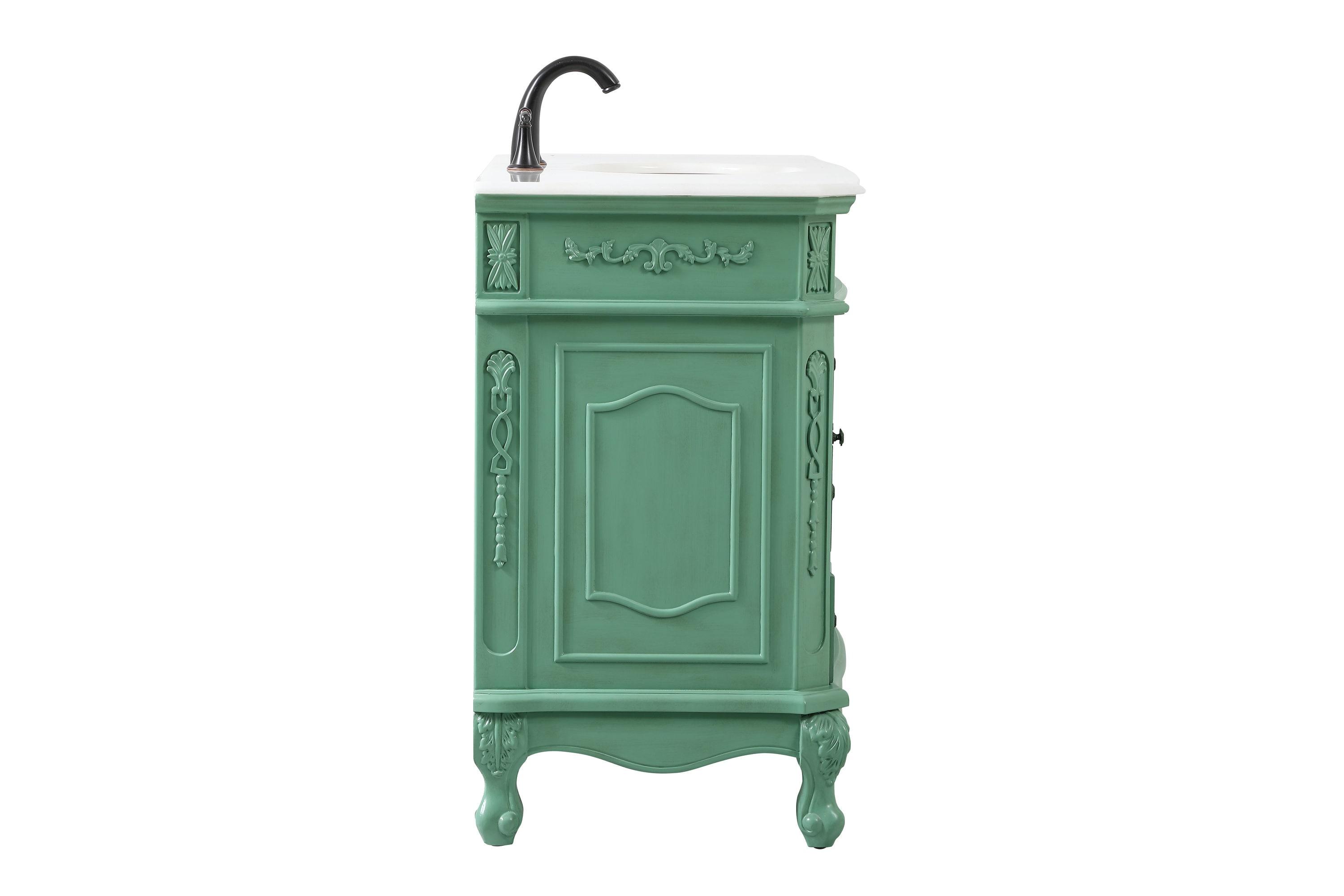 Elegant Decor Danville 42" Solid Wood Single Bathroom Vanity in Vintage Mint