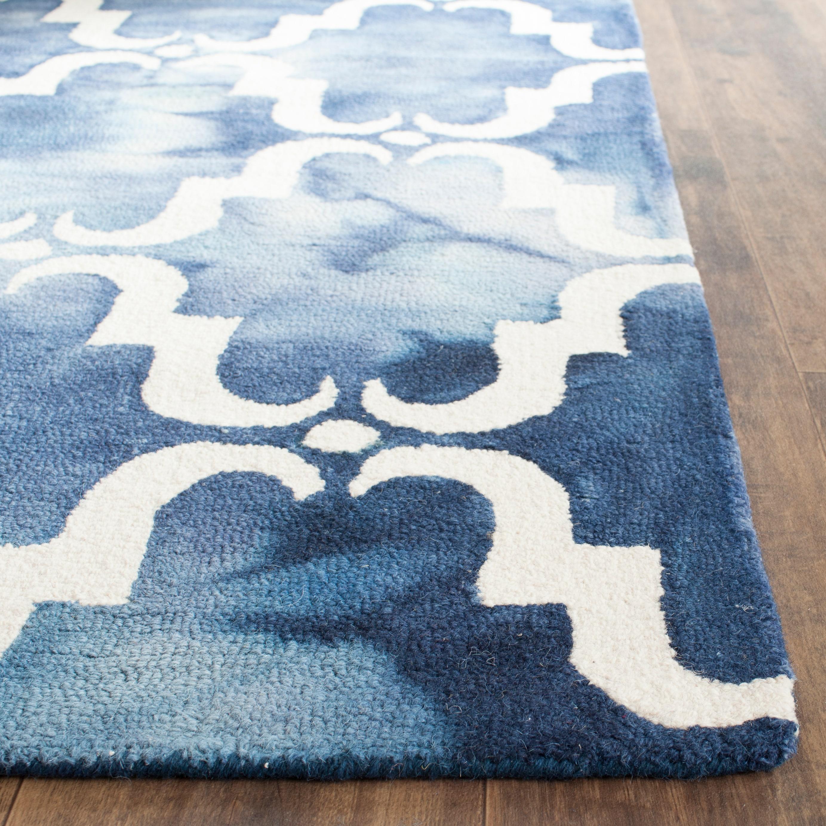 Dip Dye DDY536 Hand Tufted Area Rug - Navy/Ivory - 4'x6' - Safavieh.