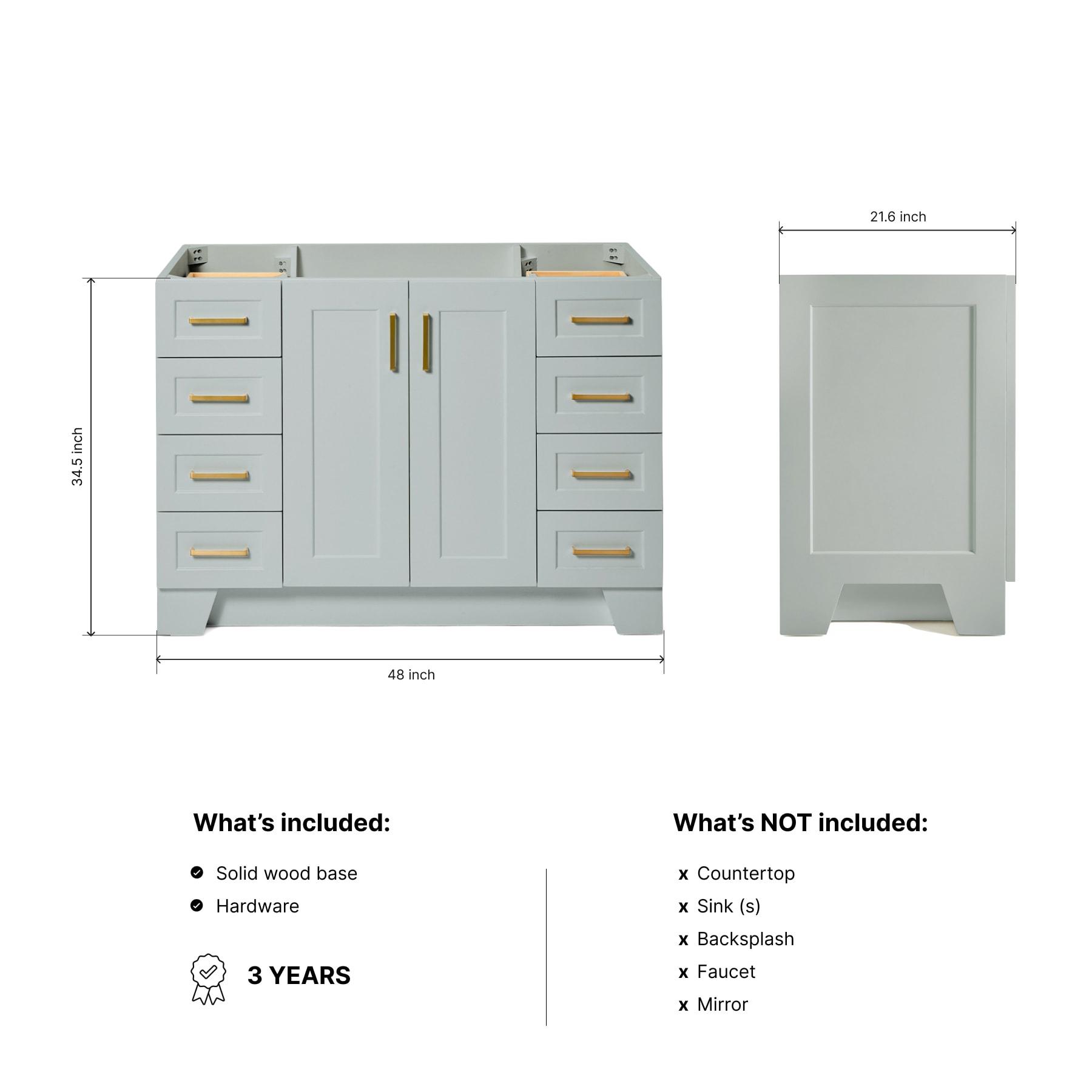 Ariel Q048s-Bc Taylor 48" Free Standing Hardwood Single Vanity Cabinet Only - Grey