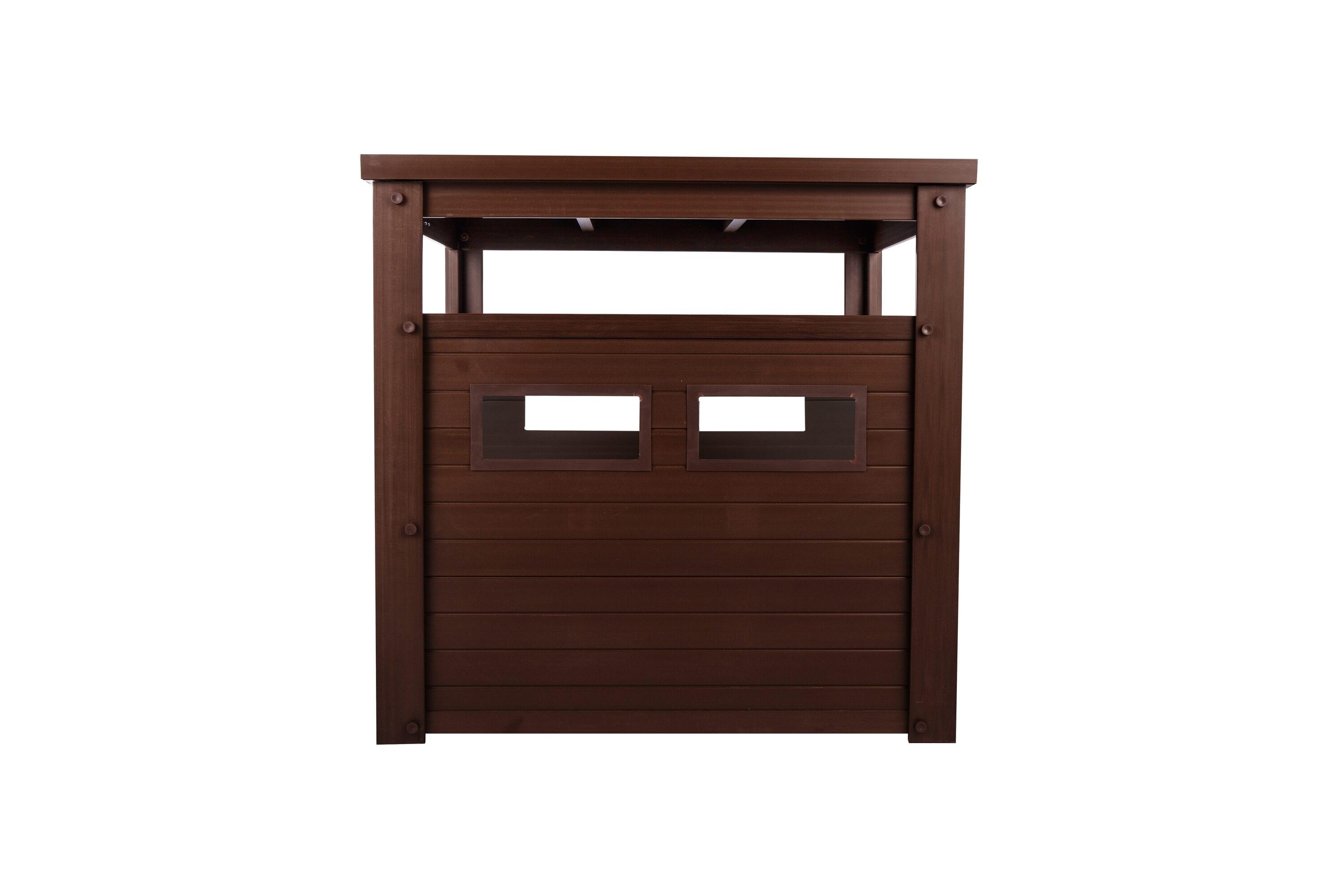 New Age Pet® ECOFLEX® Litter Loo® Litter Box Enclosure End Table, Durable and Eco-Friendly Wood Plastic Composite, Easy to Clean, Flip Down Door for Simple Cleanup, No Tool Assembly- Russset Brown