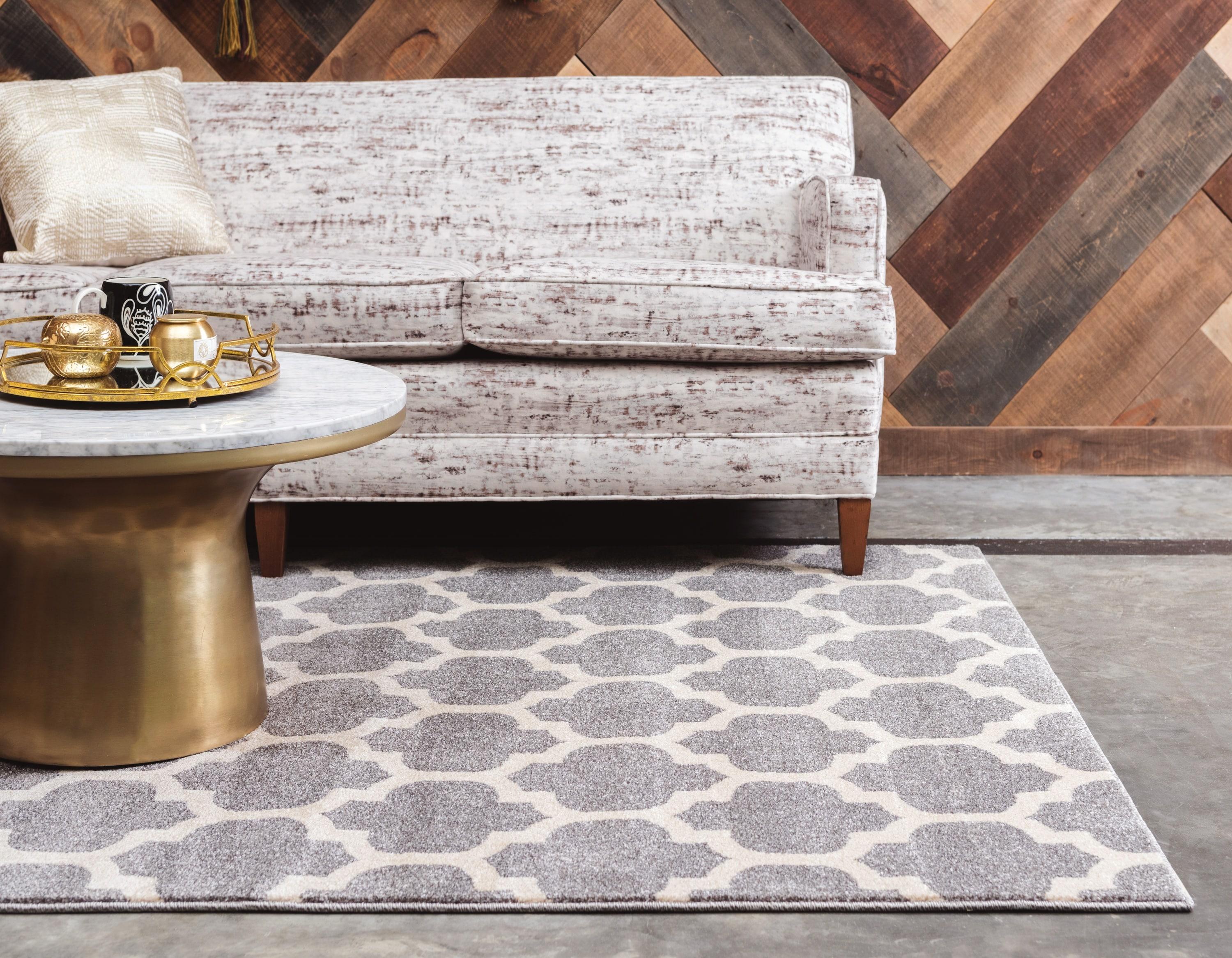 Unique Loom 5' 1 x 8' 0 Trellis Philadelphia Dark Gray Area Rug