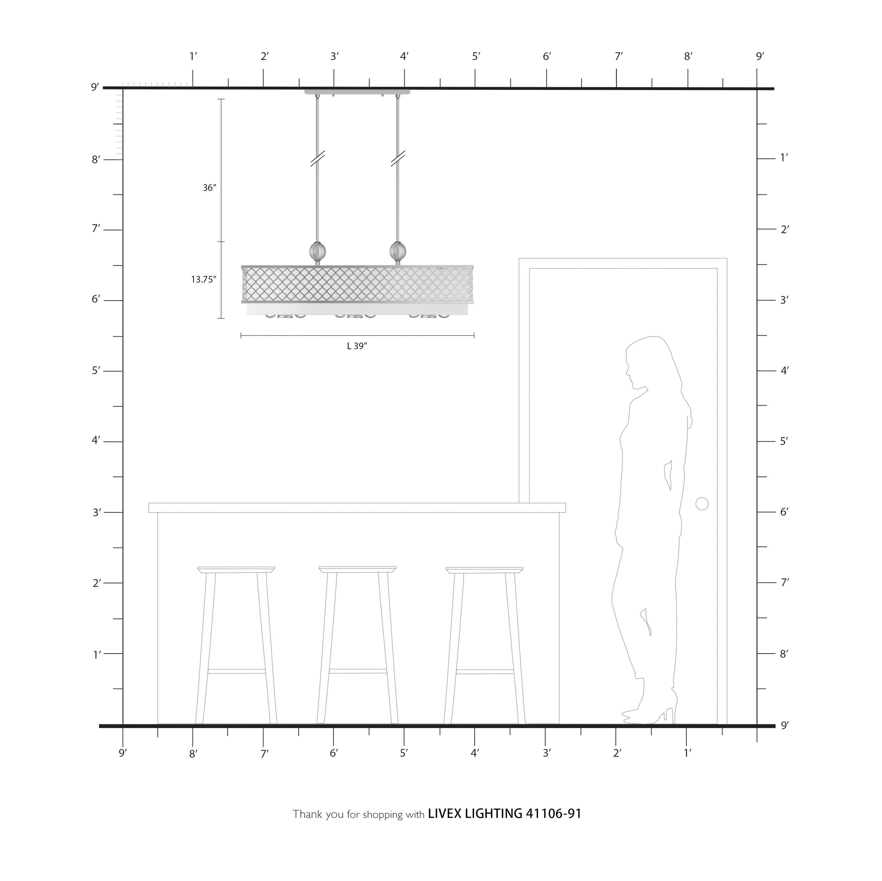 Wildon Home® Nedlands 6 - Light Square / Rectangle Chandelier
