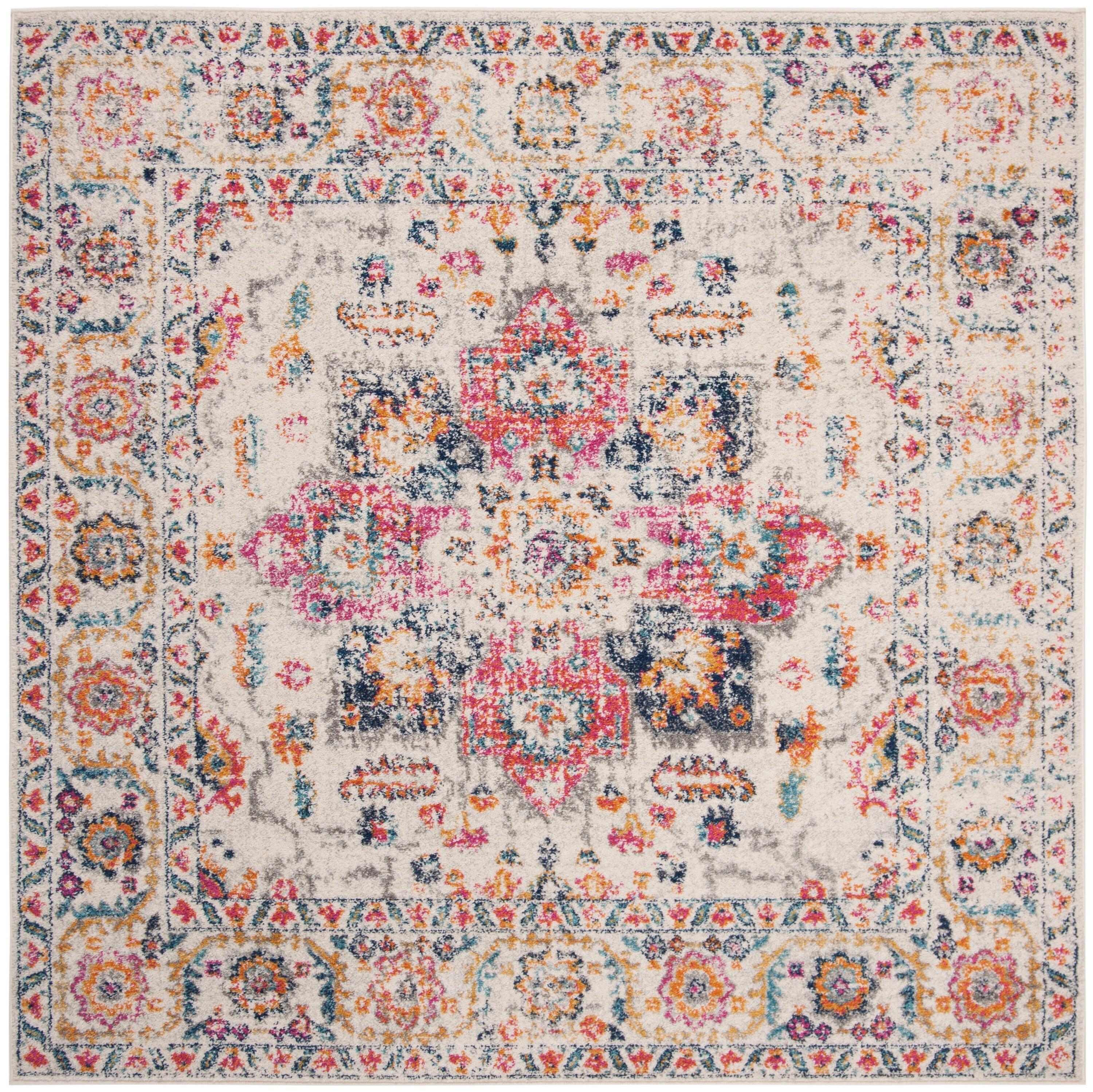Madison MAD603 Power Loomed Area Rug - Fuchsia/Ivory - 4'x4' - Safavieh.