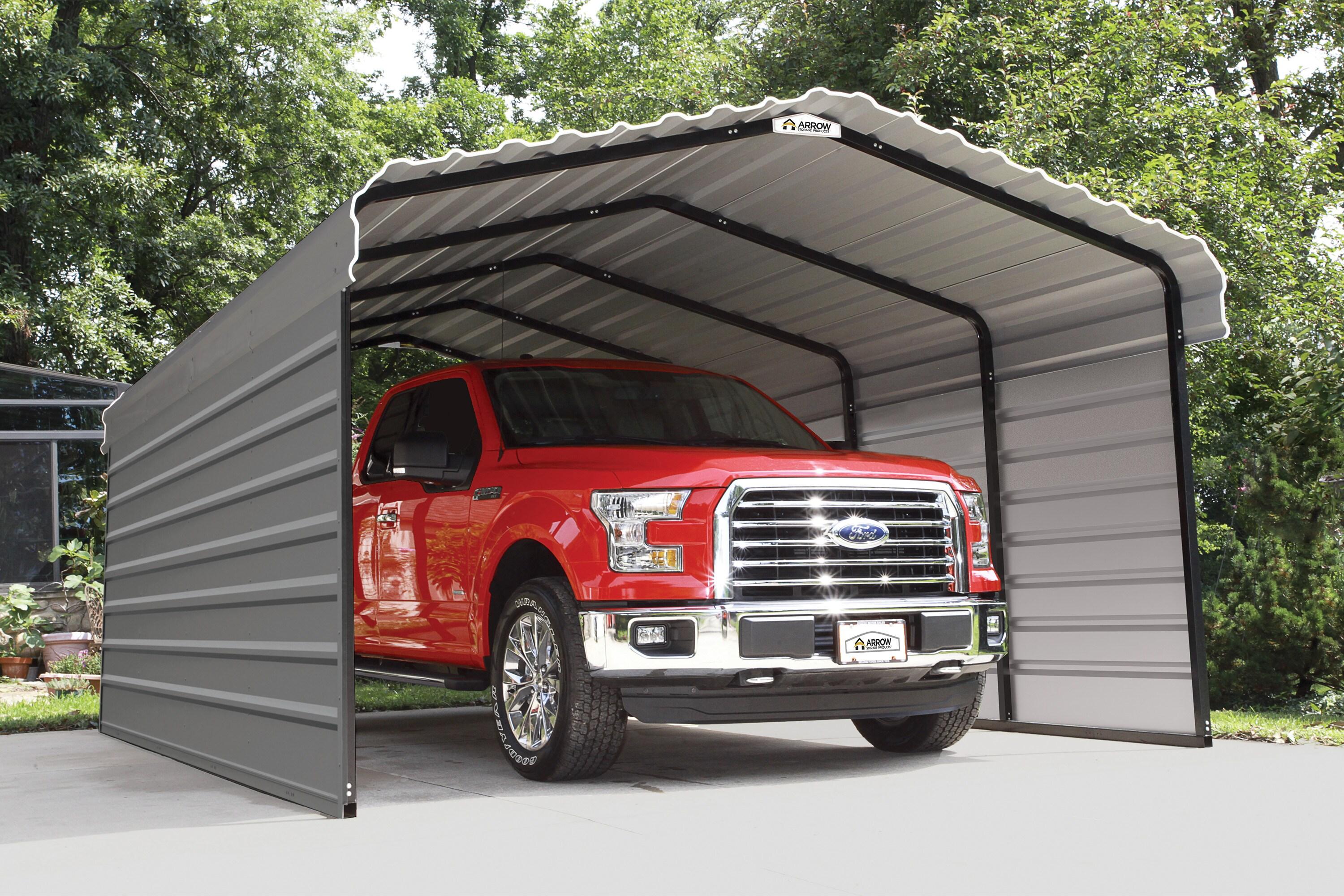 Arrow Arrow Steel Carport with 2 Side Wall Kits, 12x20x07