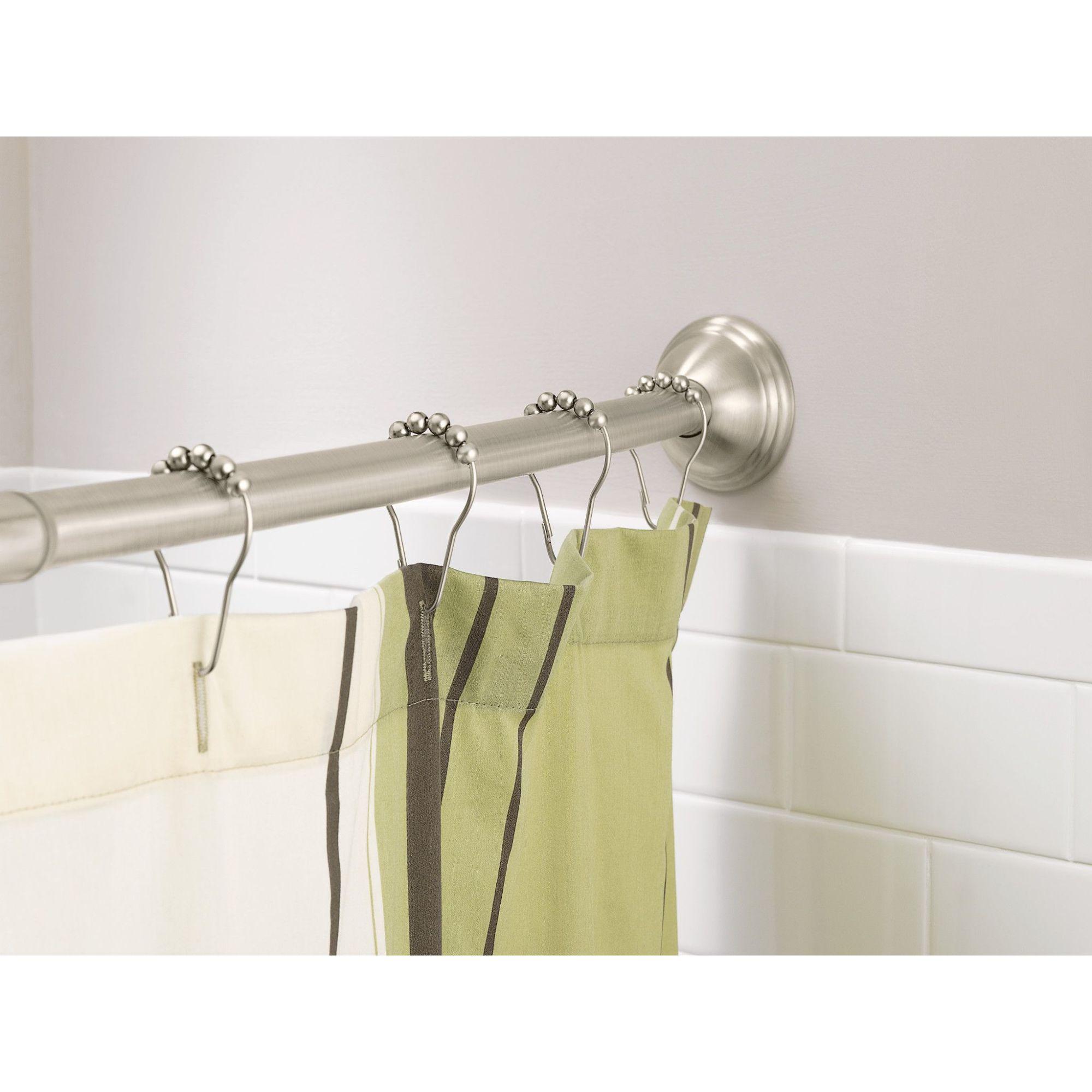 Moen 54-Inch to 72-Inch Adjustable Length Fixed Mount Single Curved Shower Curtain Rod