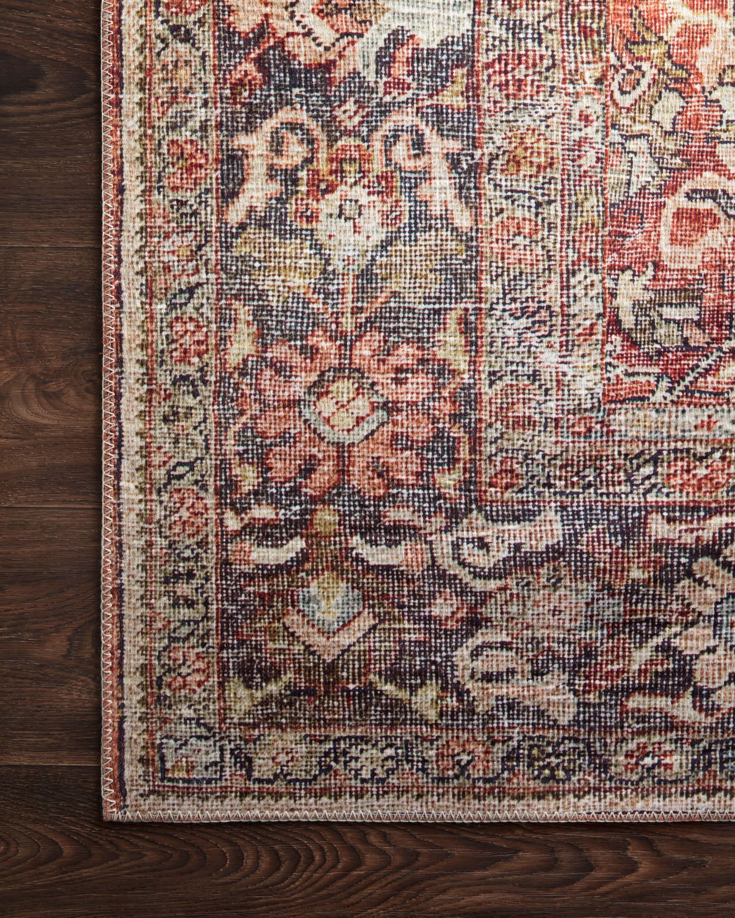 Loloi II Layla Printed Oriental Distressed Spice / Marine Area Rug