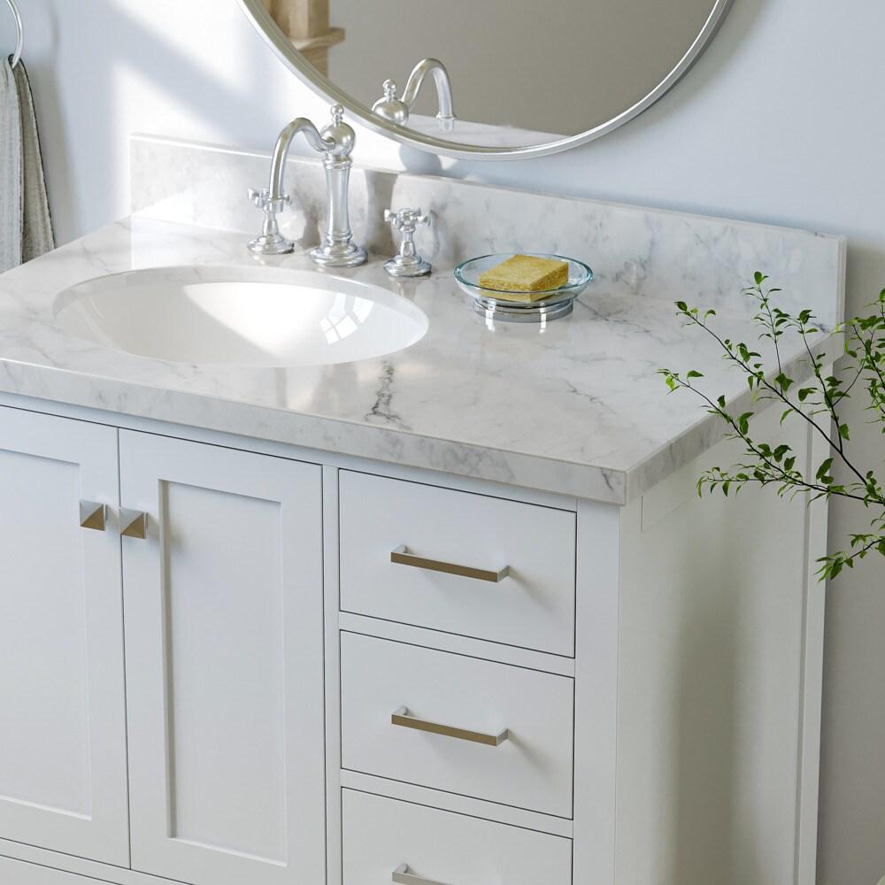 Ariel A037s-L-Bc Cambridge 36" Single Free Standing Wood Vanity Cabinet Only - White